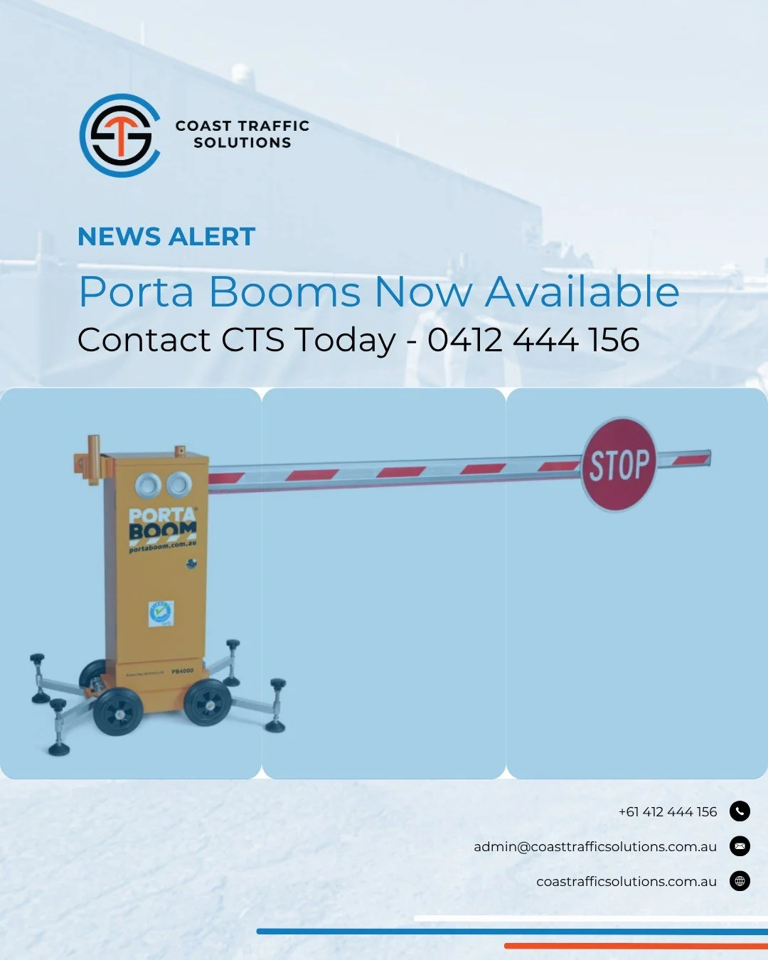 🚧 BIG NEWS FROM CTS 🚧

We&rsquo;re proud to announce that we now have Porta Booms available for your upcoming projects!
Create a safer work environment for your team, motorists, and pedestrians with a solution designed for maximum protection. Our P