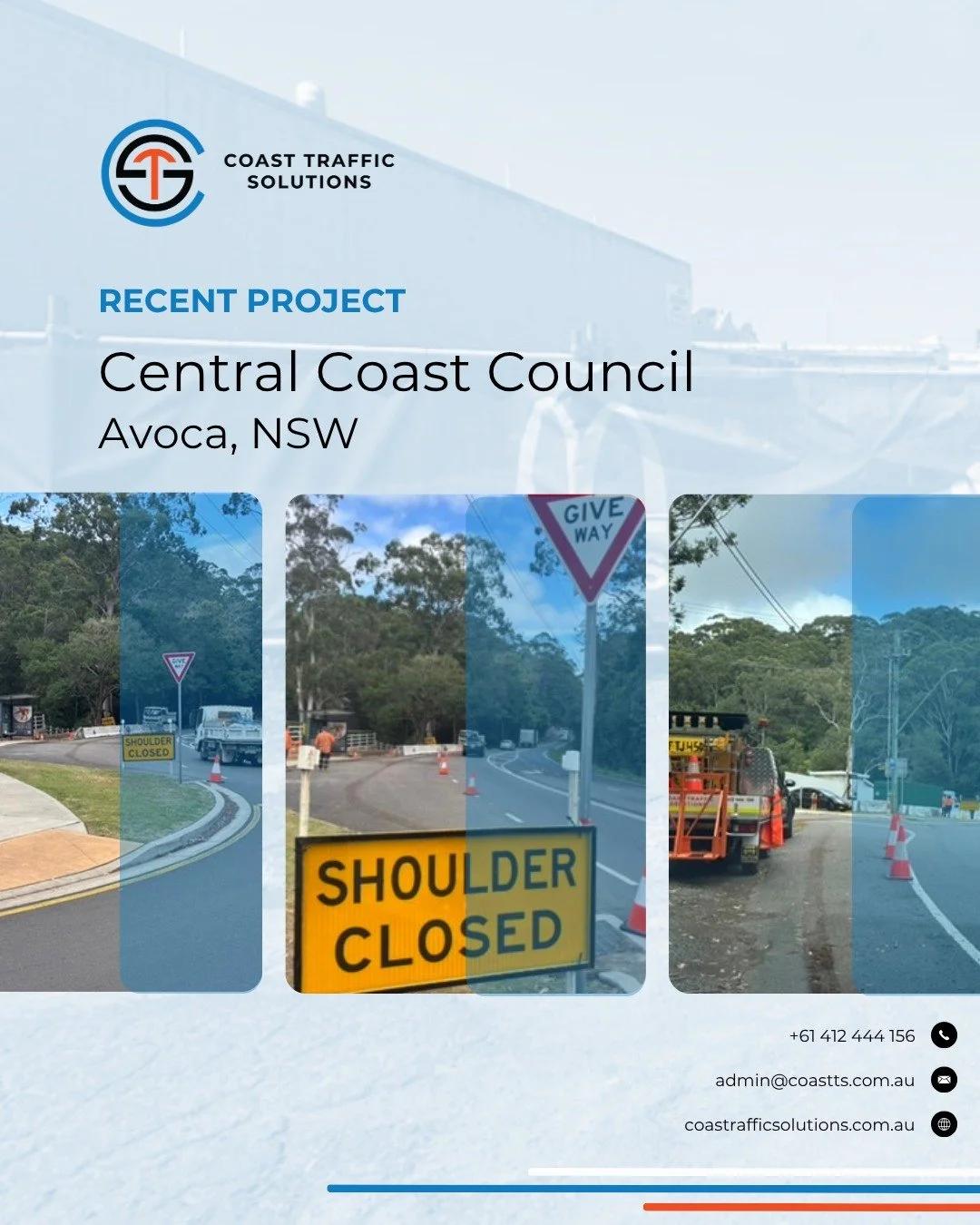 @coasttrafficsolutions working in collaboration with @centralcoastcouncil on the new, long awaited, shared path at Avoca. Keeping the roads safe and bringing a new and exciting community project to life. #communityconnectivity #trafficcontrol #access