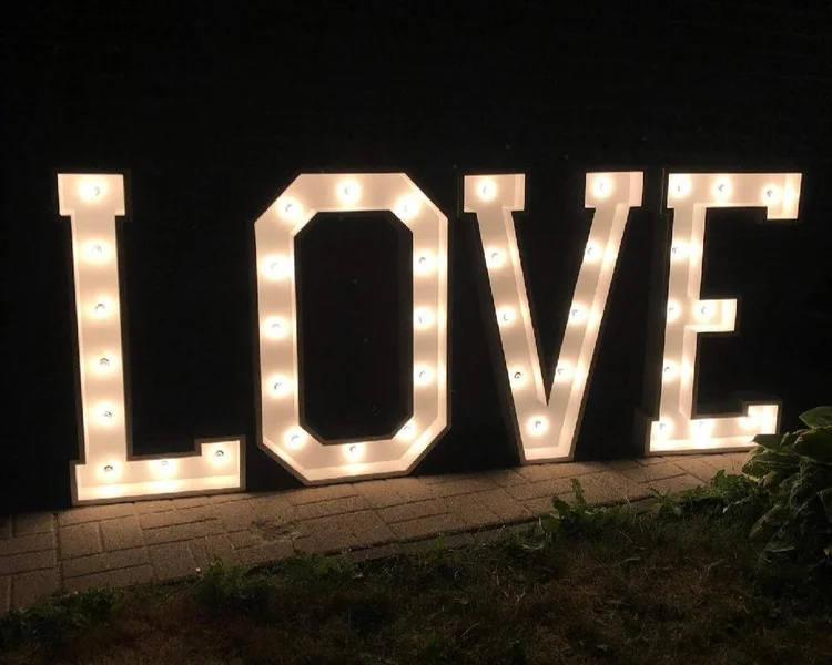 Light-up LOVE marquee letter rental