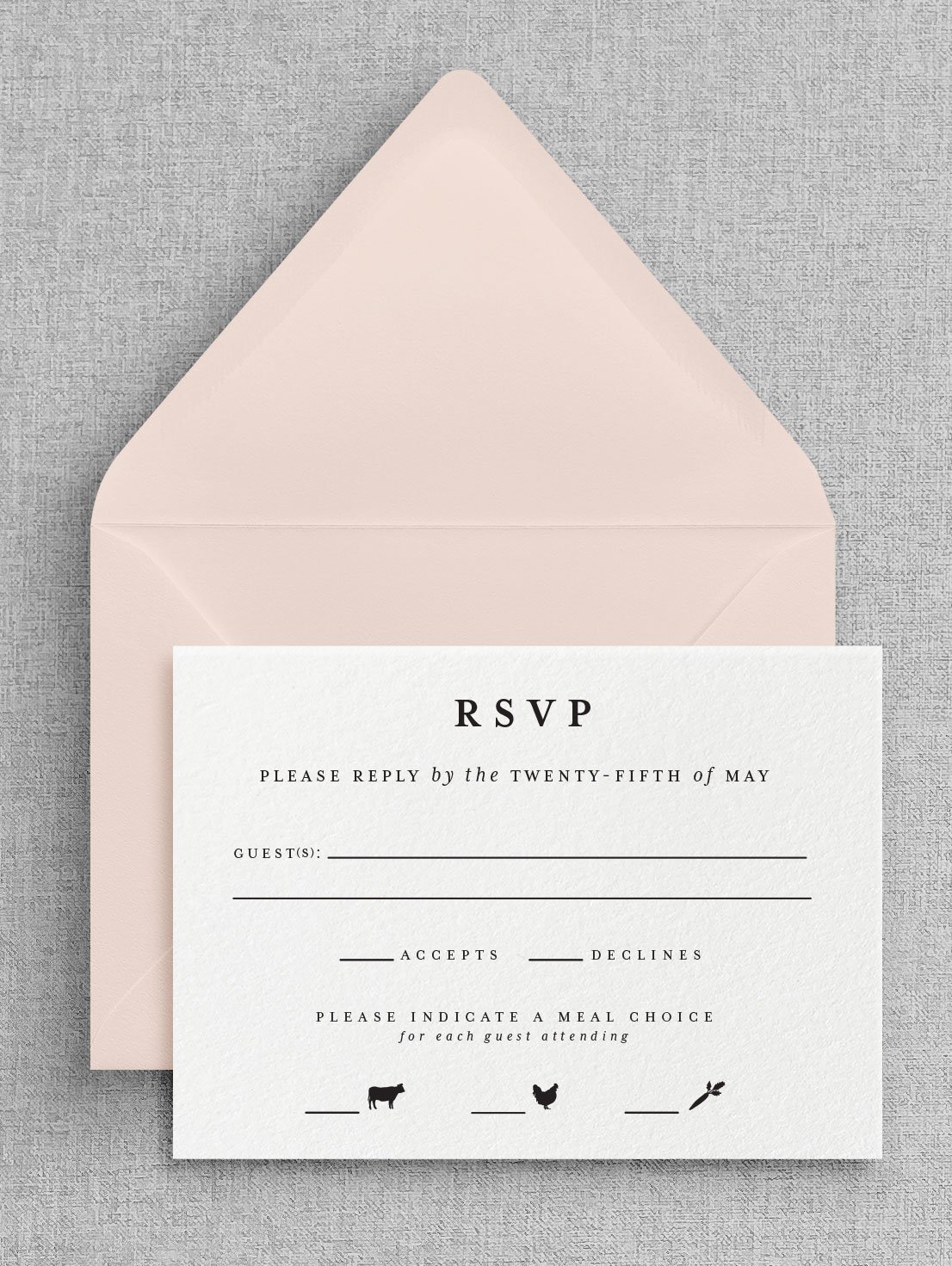 RSVP Card in Pink Envelope for Wedding Response – Quick and Convenient RSVP Option