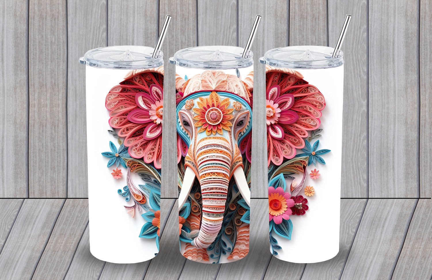 Elephant Tumbler Accessories Graphic by SmartTemple · Creative Fabrica