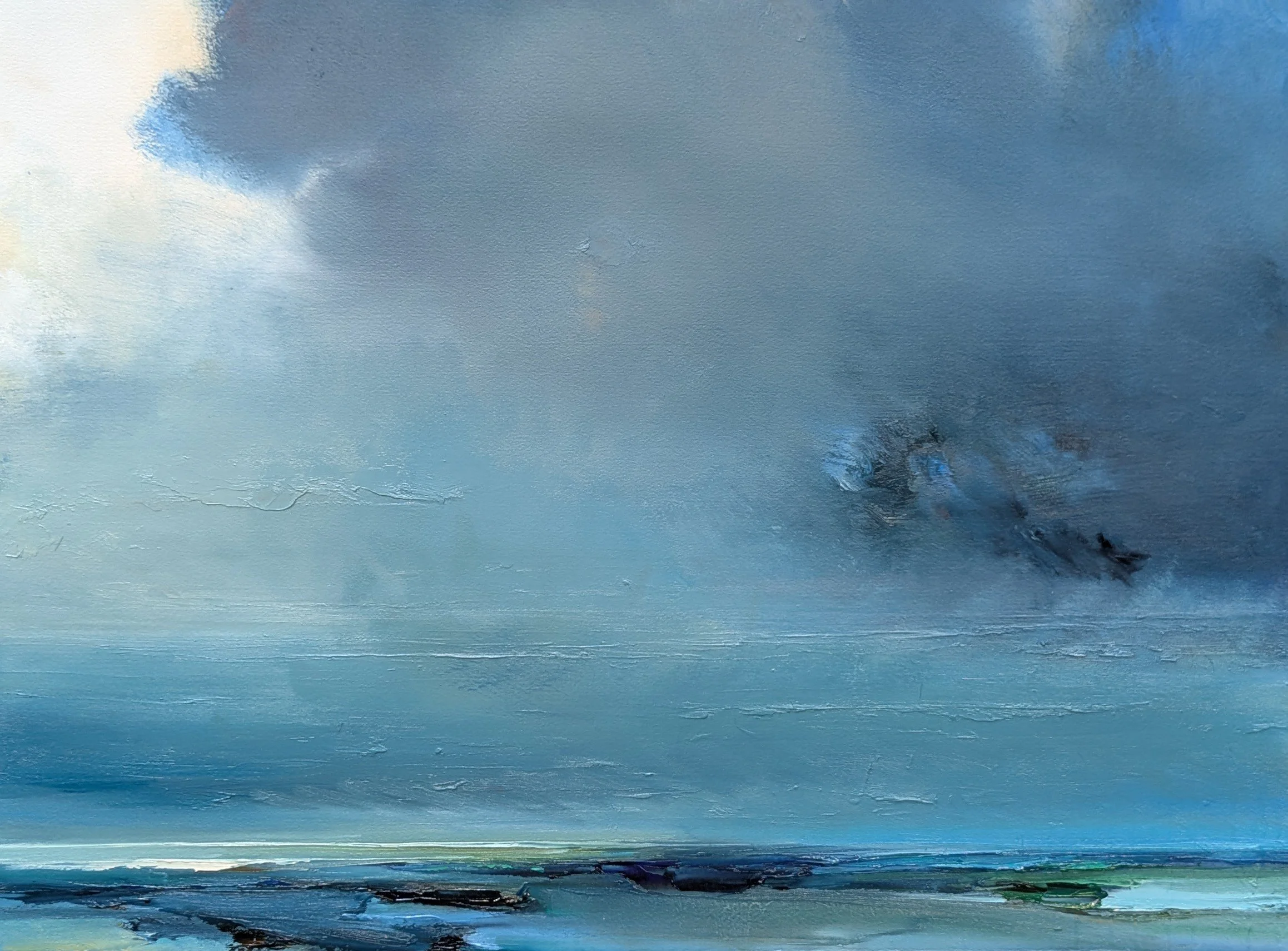 Opening up. OIl on arches oil paper. 76 x55cm. Framed and glazed with Artglass 70. £1250