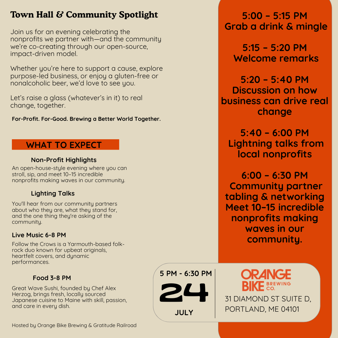 Town Hall & Community Spotlight at Orange Bike Brewing