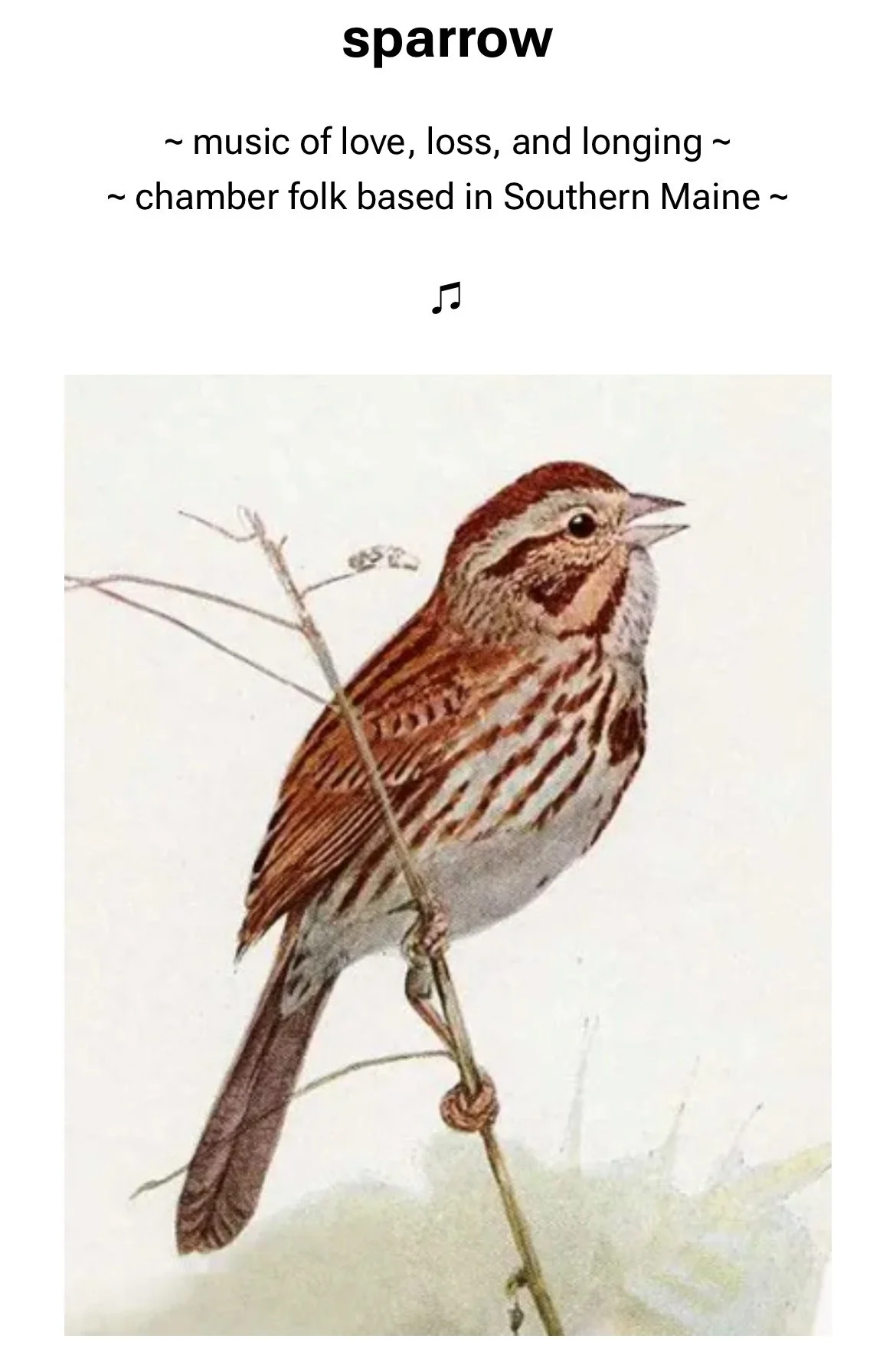 Live Music Thursday "Sparrow" Folk, Chamber, Bluegrass-ish