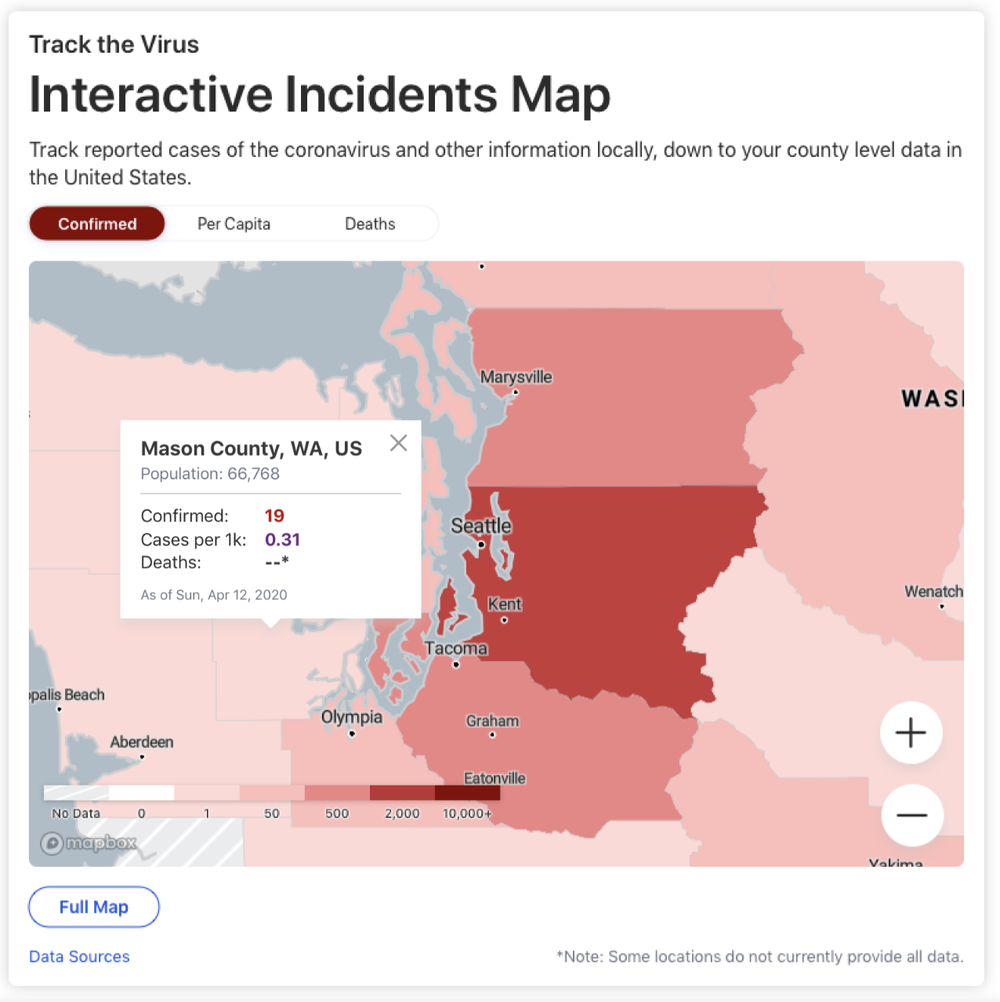 Confirmed cases map