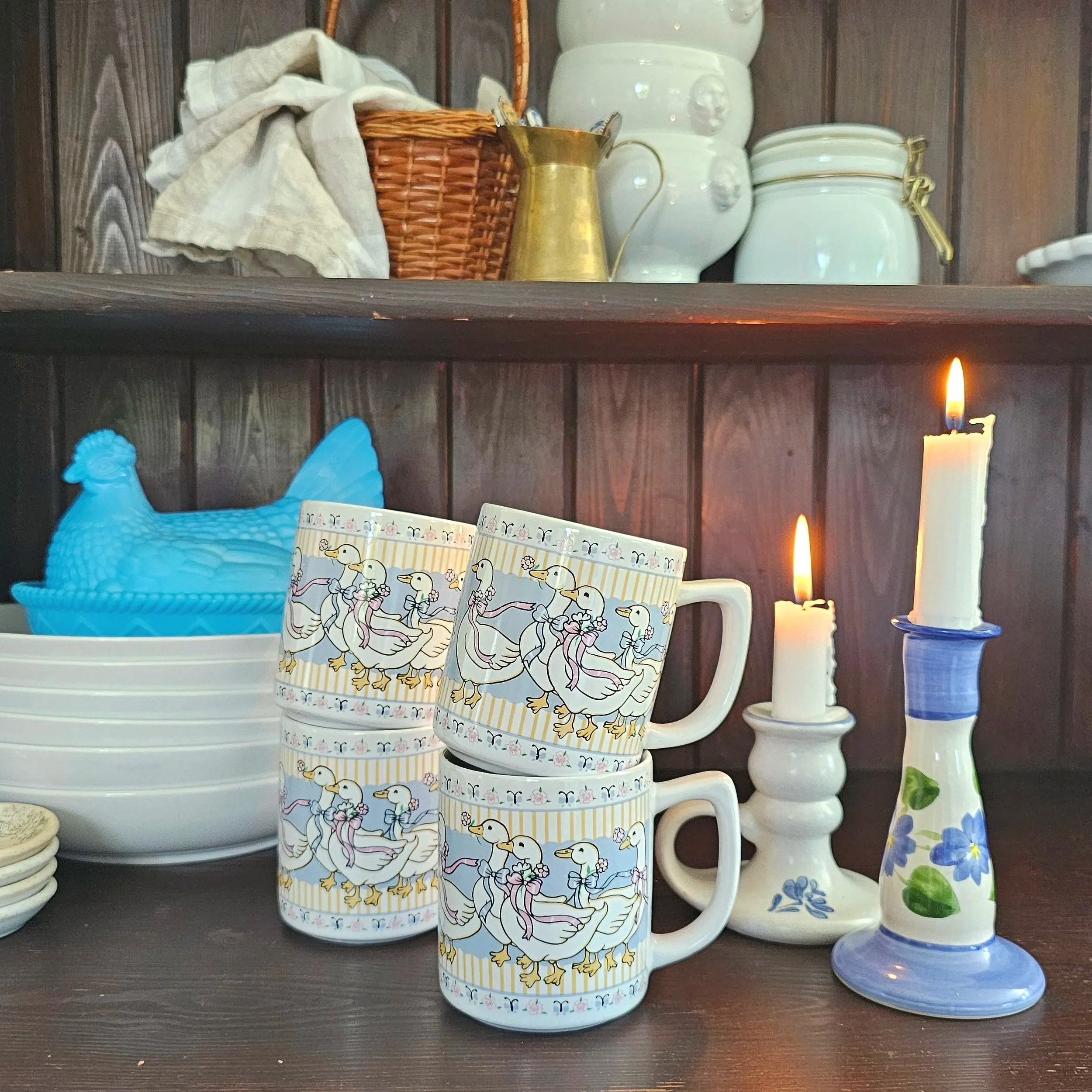 Ribbon Geese Mug Set
