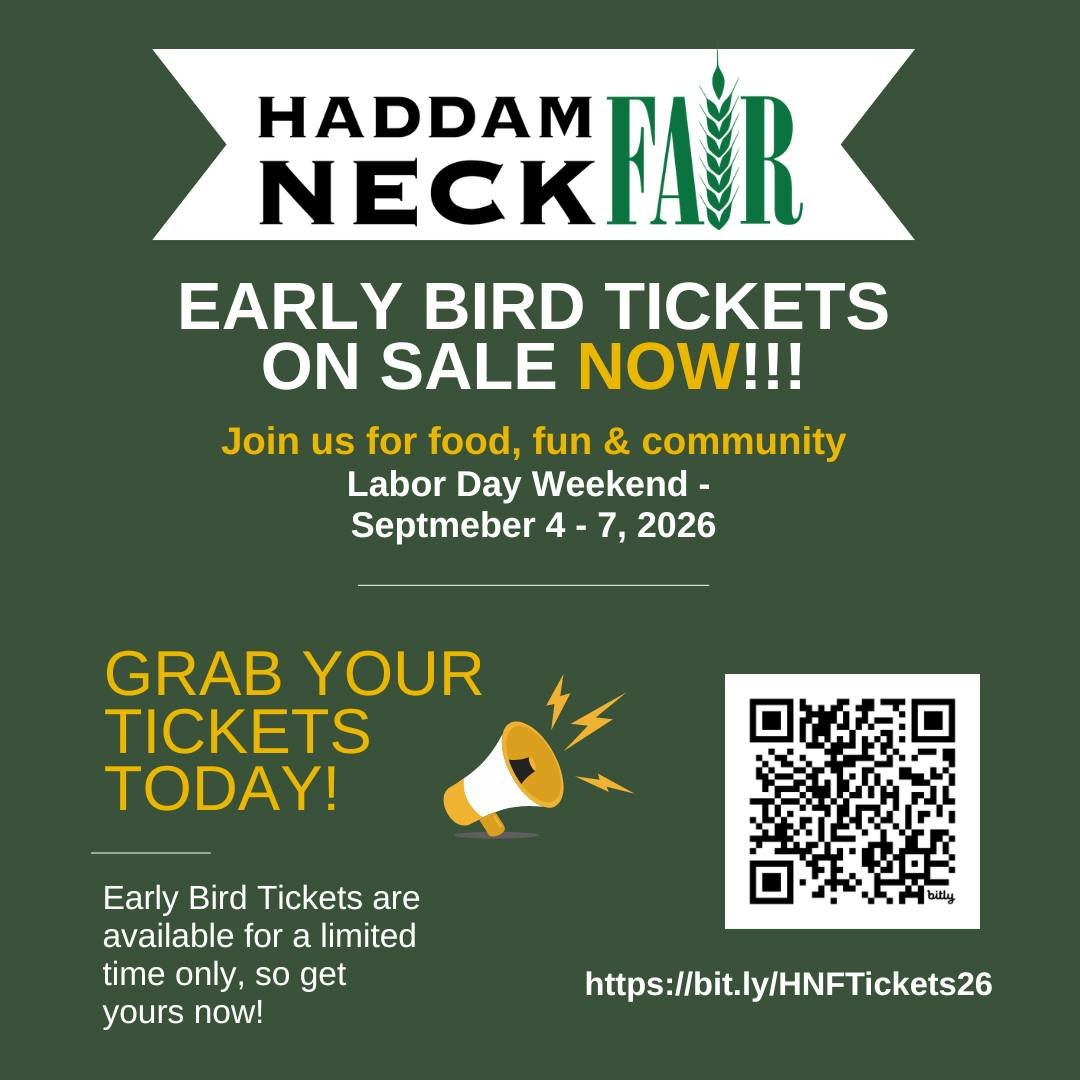 🚨 It&rsquo;s happening&hellip; Early Bird Tickets for the Haddam Neck Fair go on sale TODAY - MAY 1st! 🚨

This is your sign to start counting down to Labor Day Weekend the right way&hellip; with food, fun, traditions, and the kind of community you 