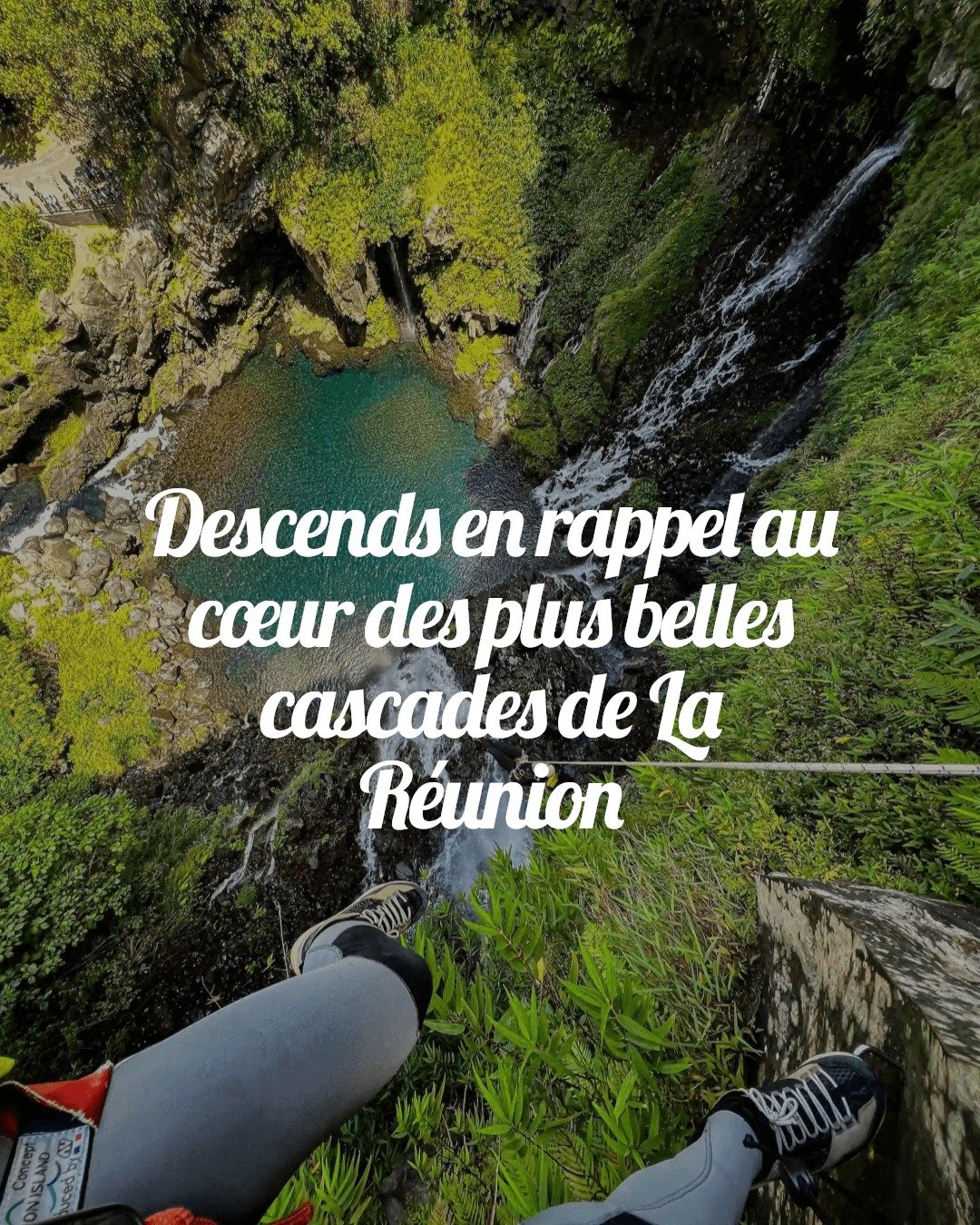 D&eacute;couvrez l'adr&eacute;naline pure en descendant en rappel dans les majestueuses cascades de la R&eacute;union. Ces aventures en canyoning vous transformeront! Oserez-vous vivre cette exp&eacute;rience unique? #CanyoningR&eacute;union #Aventur