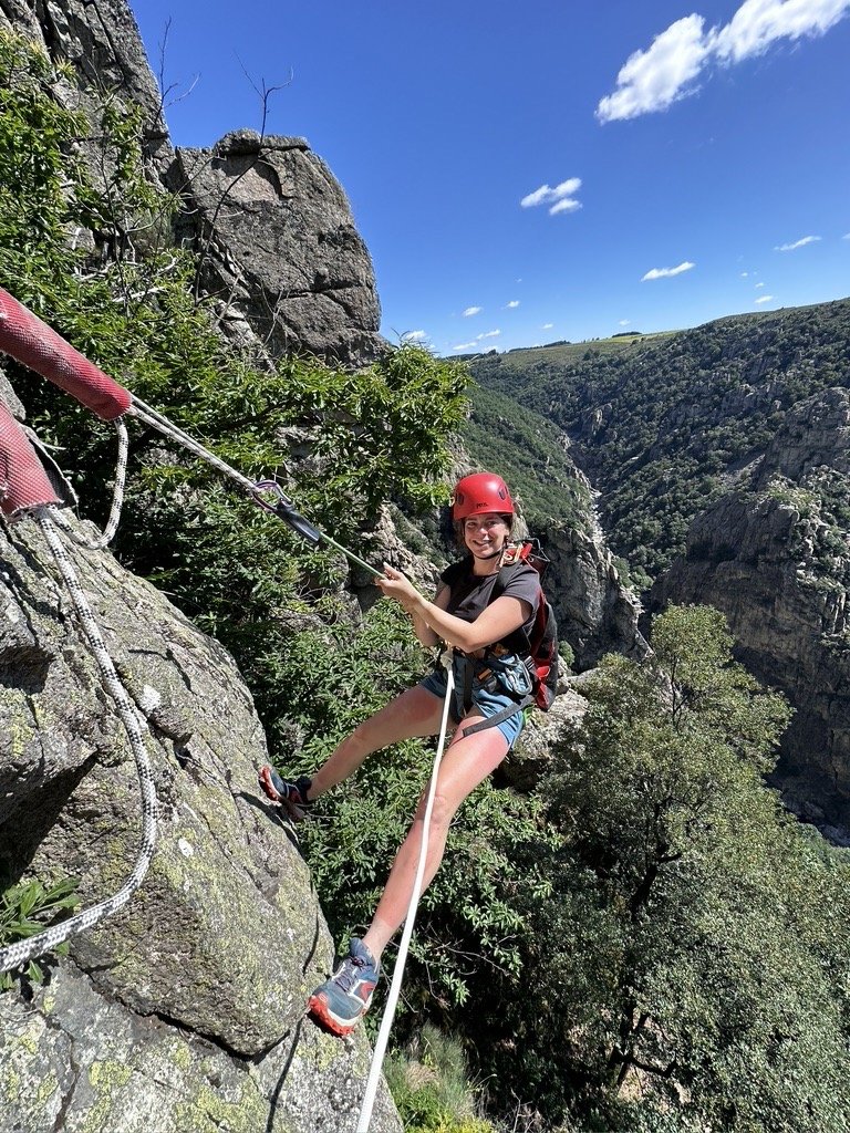 Tyrolienne à la via-corda du Balcon du Chassezac