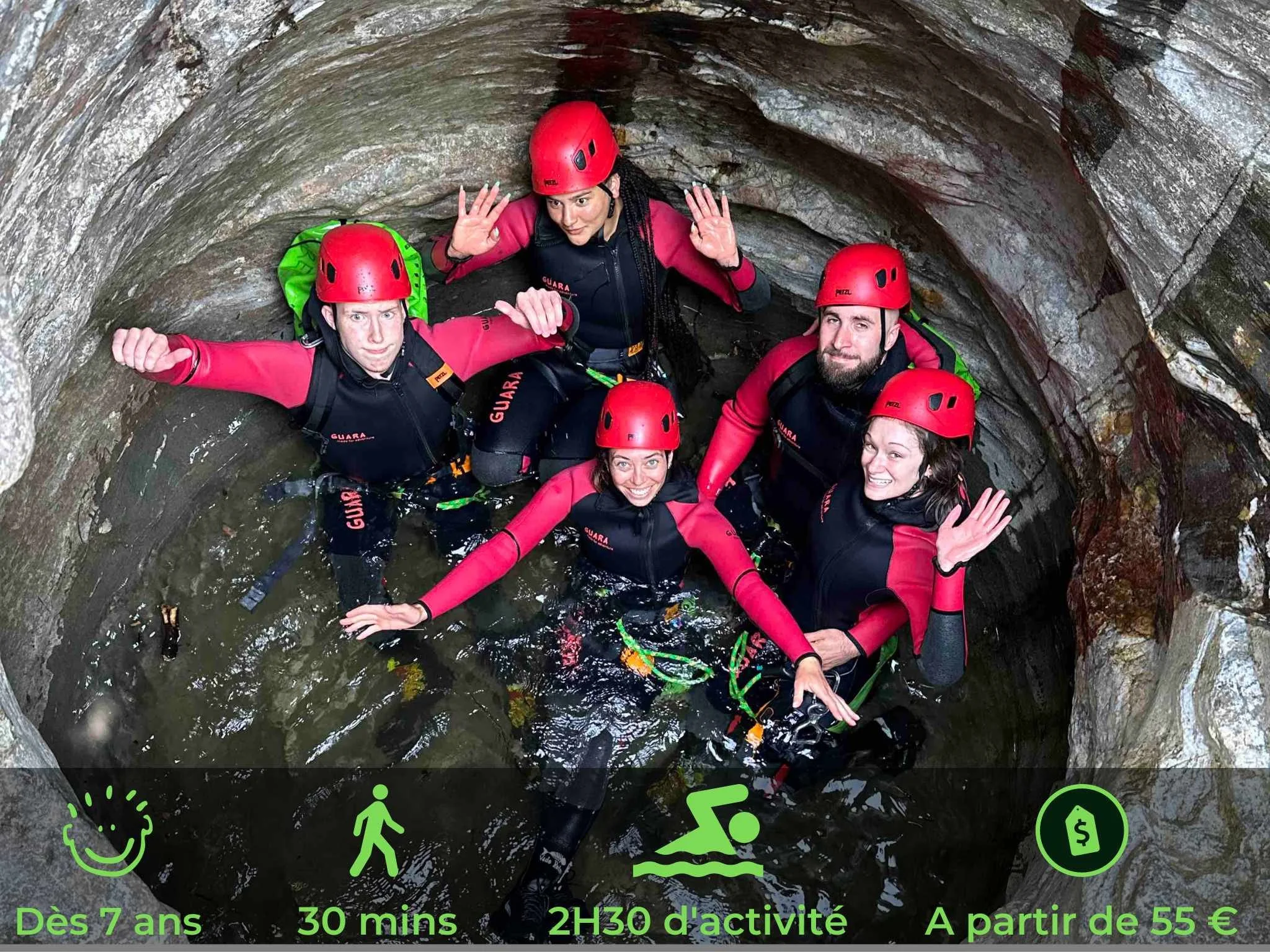 5 personnes dans le canyon du Roujanel