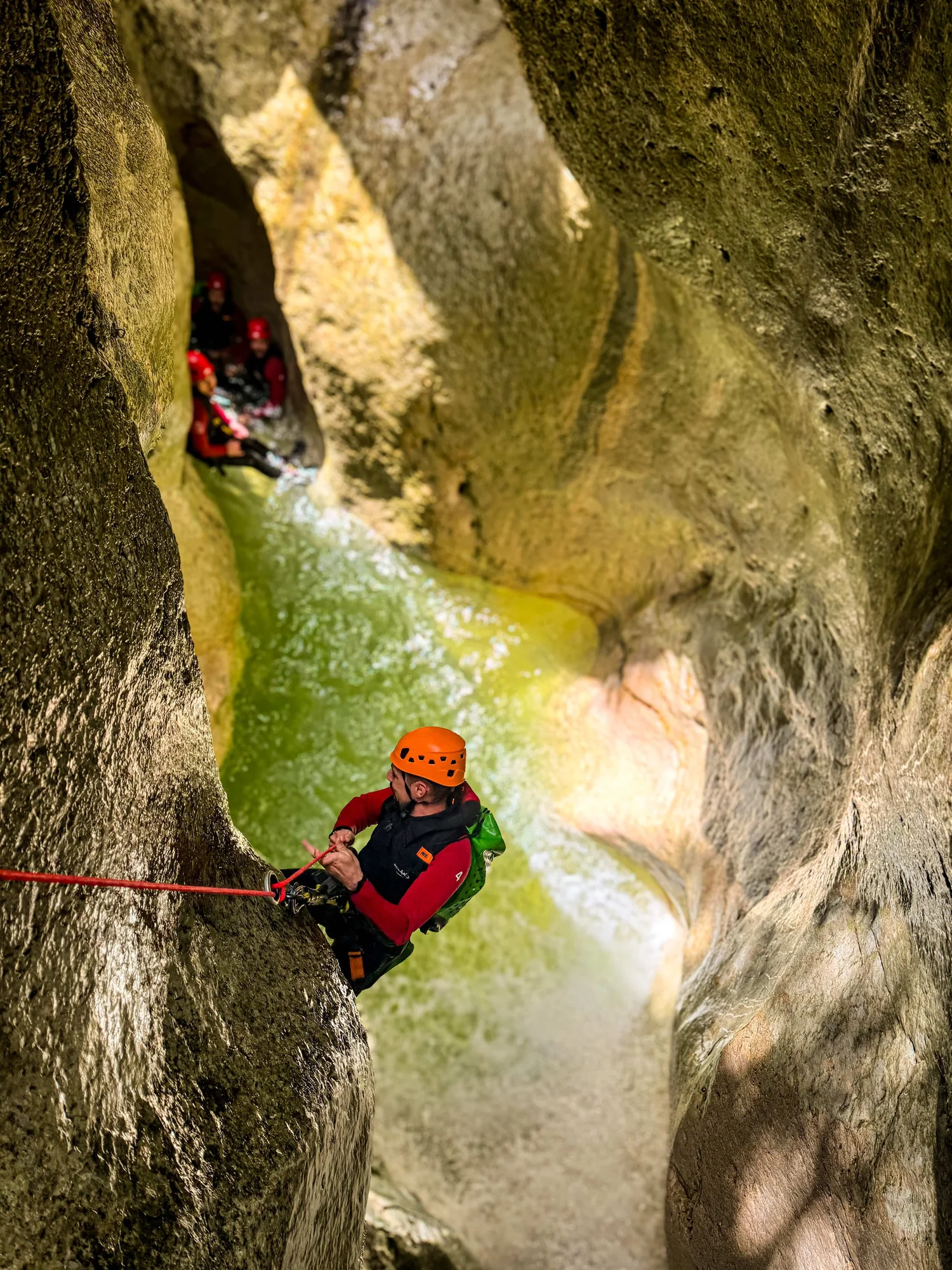 Groupe en canyoning au canyon de Pissevieille