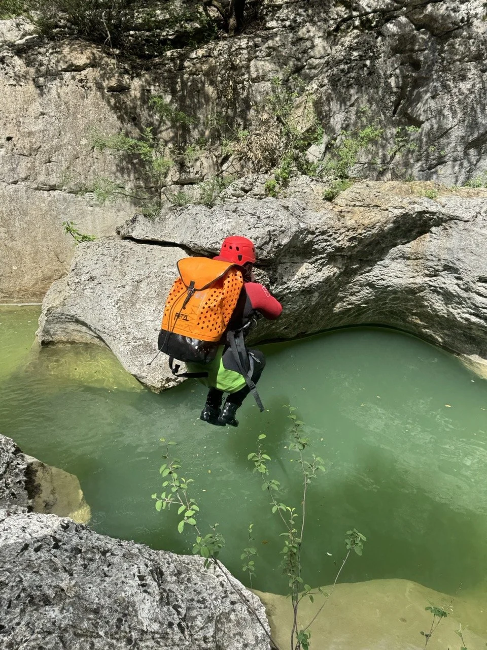 Groupe en canyoning au canyon du Rieussec