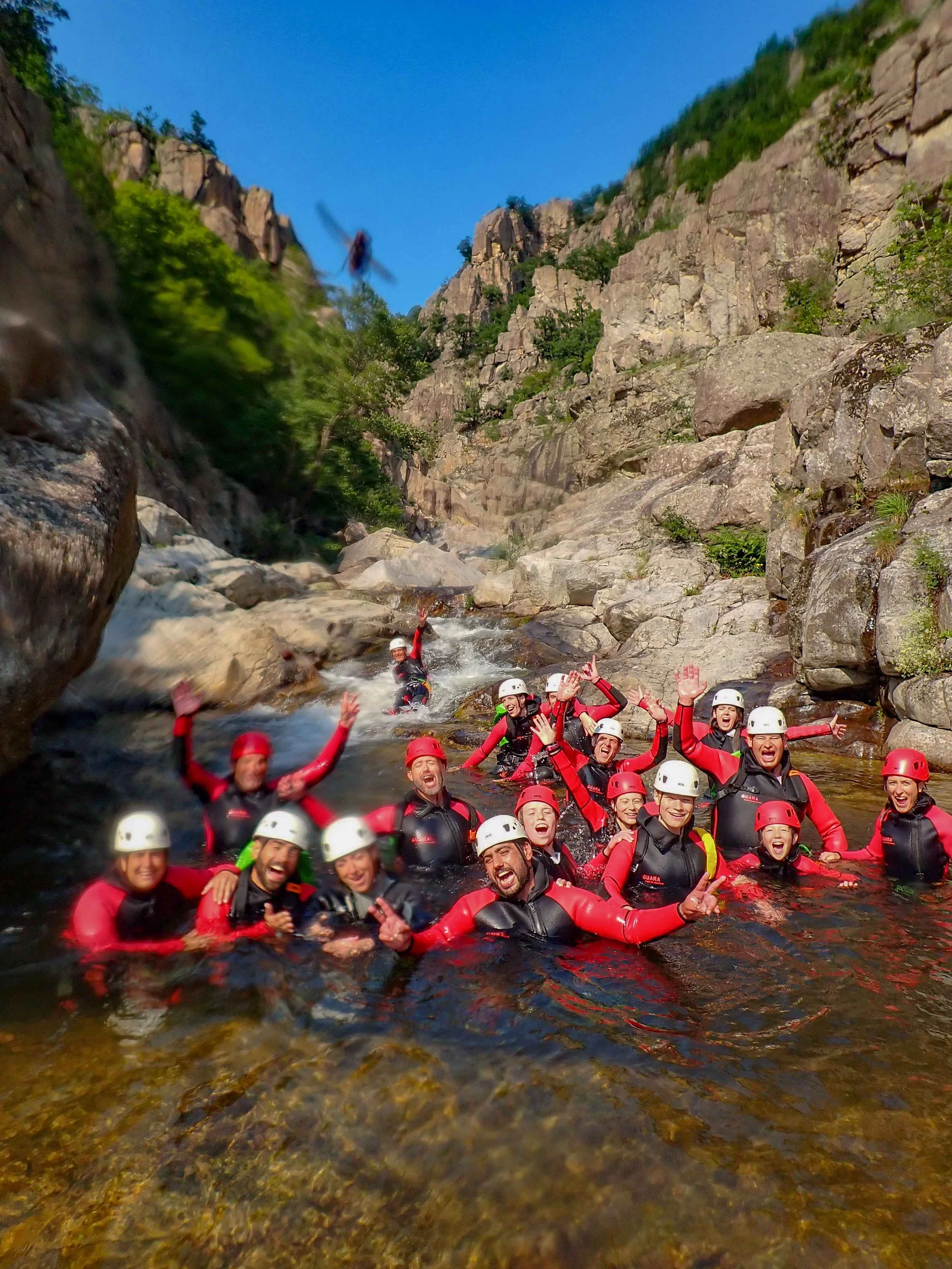 sortie en groupe dans le canyon lozerien du haut chassezac