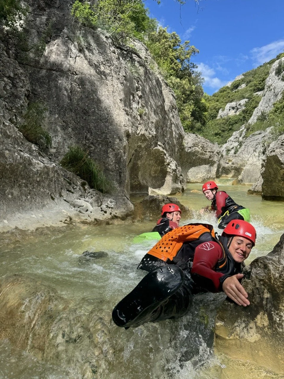 Passage ludique au canyon du Rieussec en Ardèche