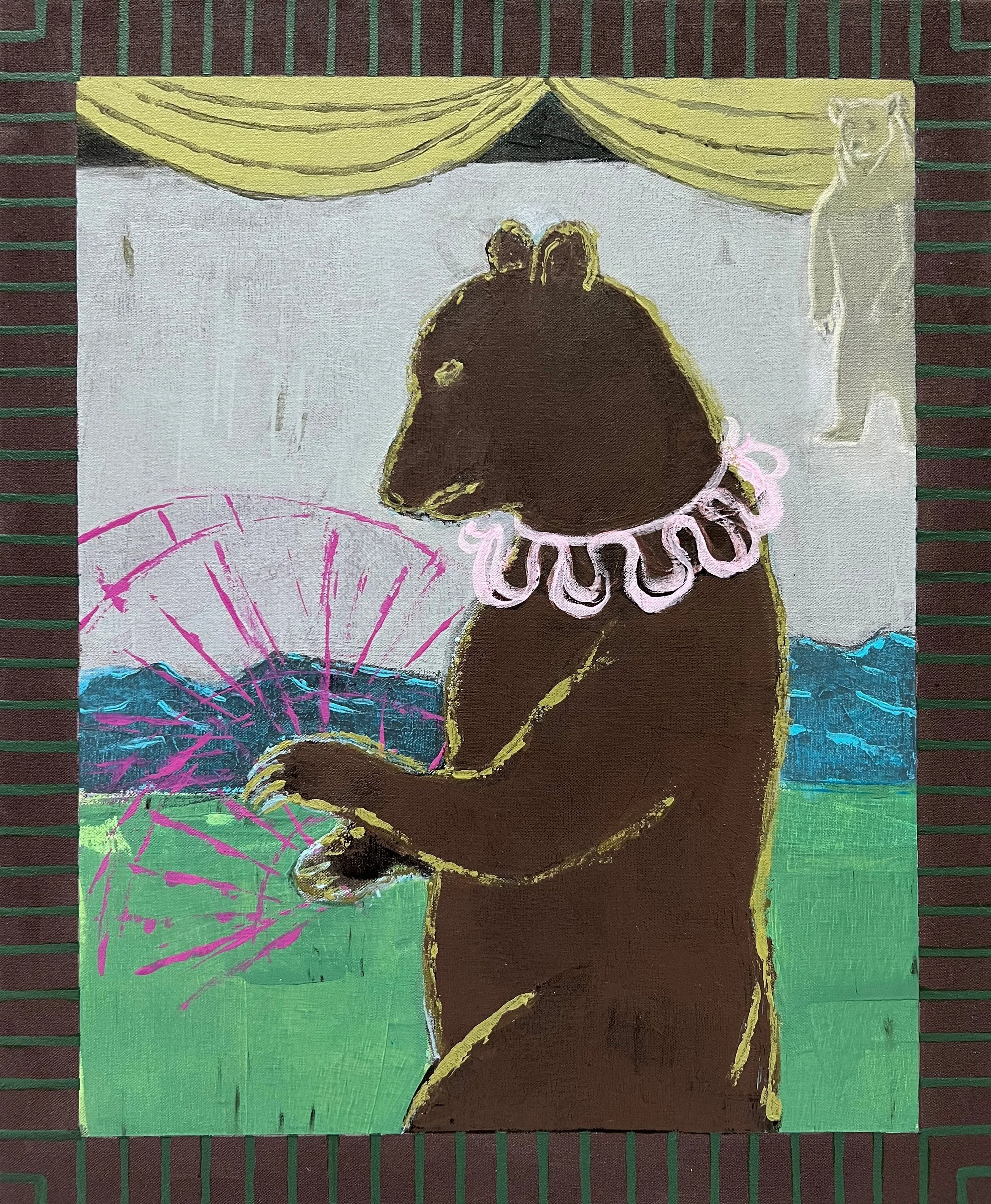 DANCING BEAR WITH FAN