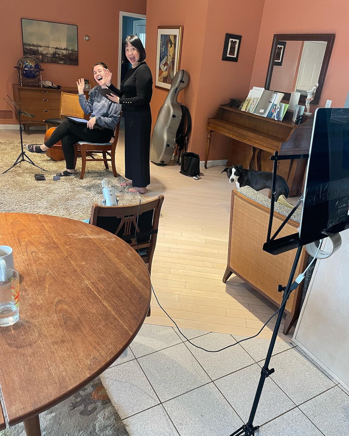 A little glimpse of our rehearsal today! We&rsquo;ve been working on short string quartet works by undergraduate composition students from @atbennington, in preparation for our residency there in May! The first steps are rehearsing and making first-r