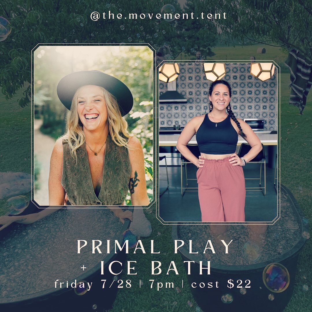 For this Embodiment Play circle @the.movement.tent, @thebreathworklifecoach is joining us for a primal play and ice immersion. 

Haleigh and Anna will co-create with the forest to bring you a playful and embodied ceremony for your living, breathing, 