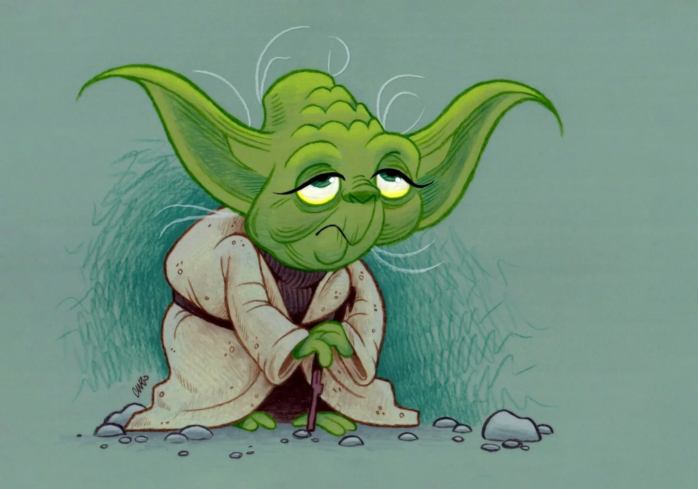 Yoda illustration from last year. May the 4th be with you! #Drawing #StarWars #Yoda