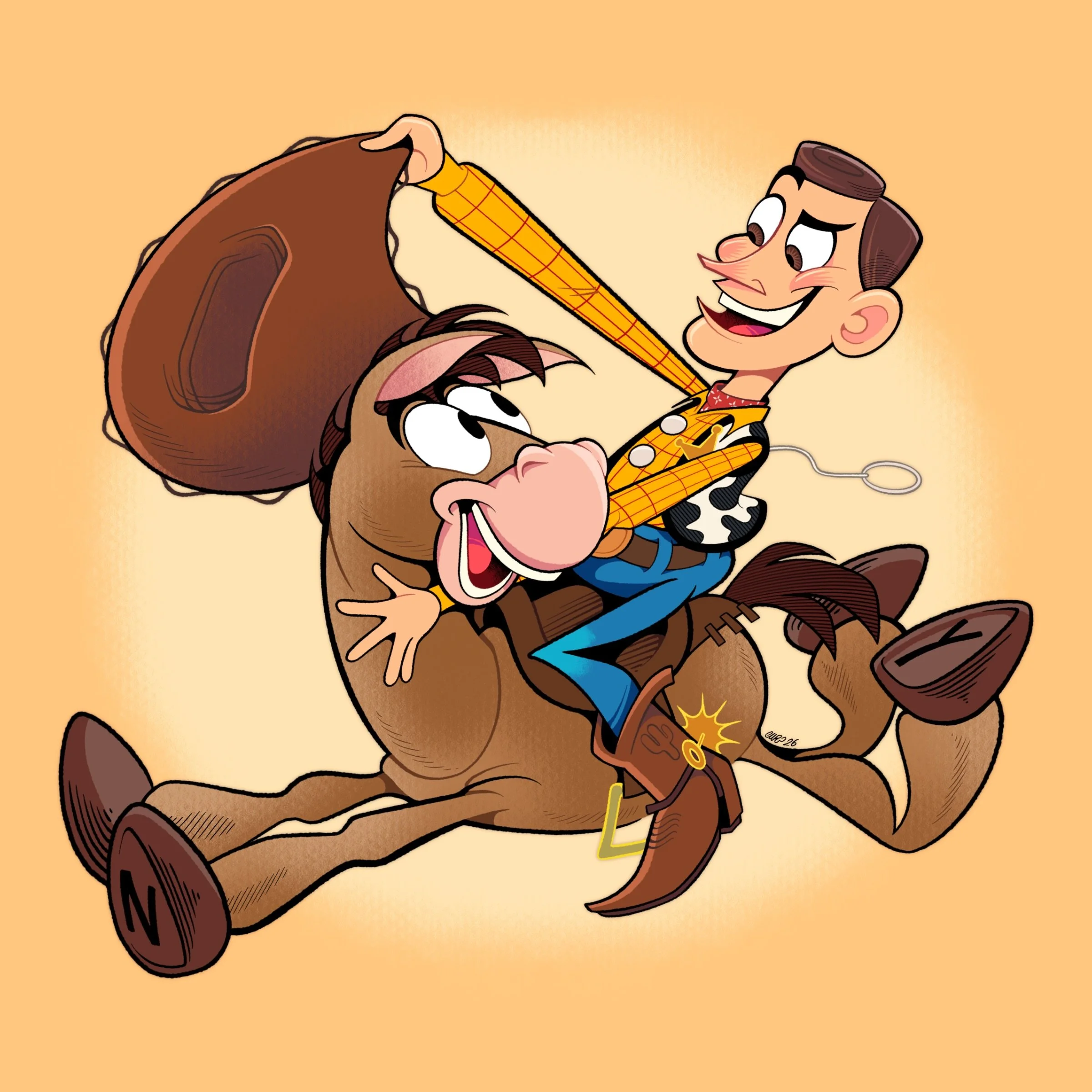 A little Bullseye &amp; Woody commission I did this weekend #characterart #drawing #illustration #toystory #pixar