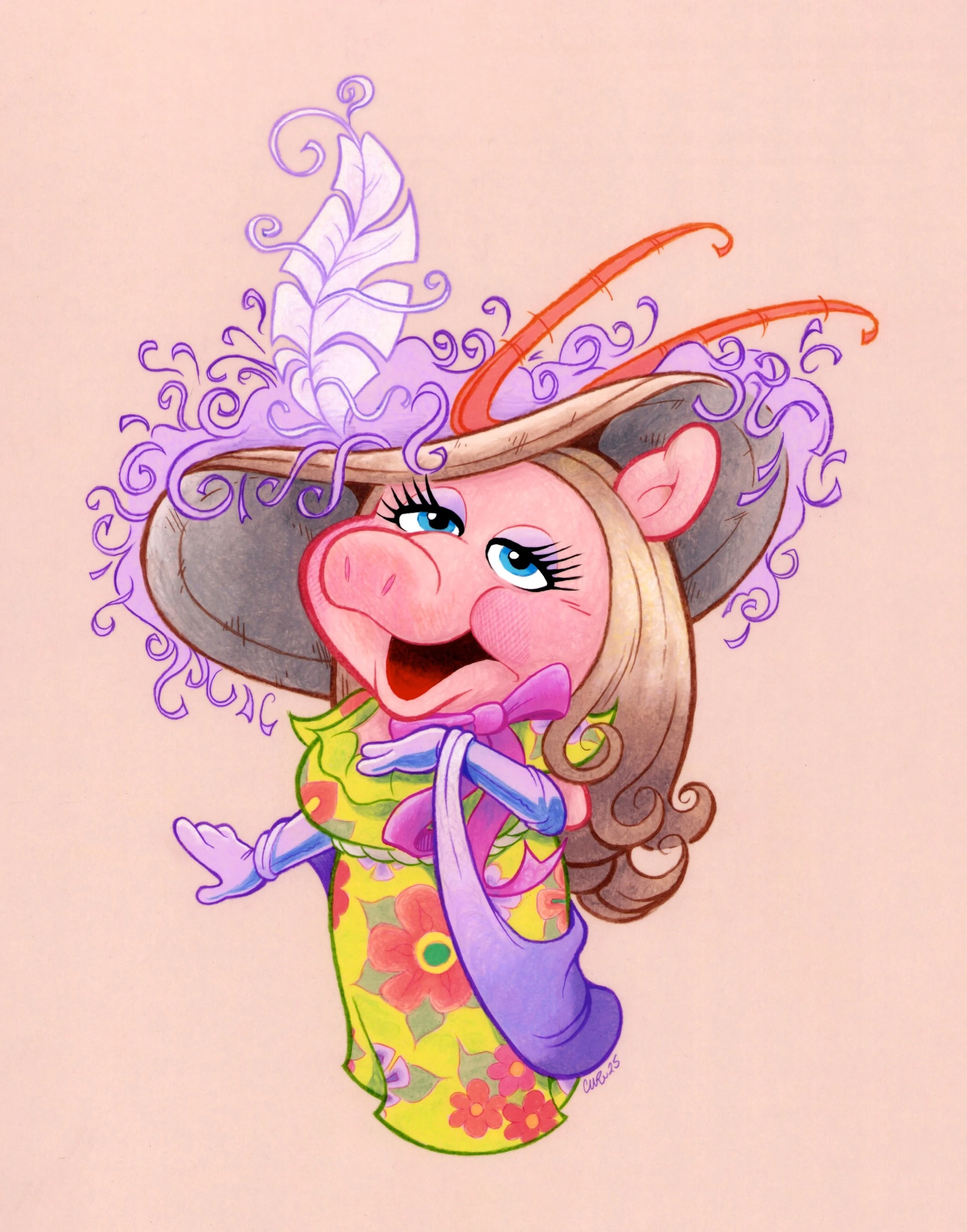 Art for Sale&mdash;1st come 1st serve!

Happy 50th to The Muppet Show! Here&rsquo;s a Miss Piggy illustration I did a year ago&mdash;wax pencils &amp; gel pens on 11x14 frosted vellum. Want to own it? Send me a message for pricing and details! 

#cha