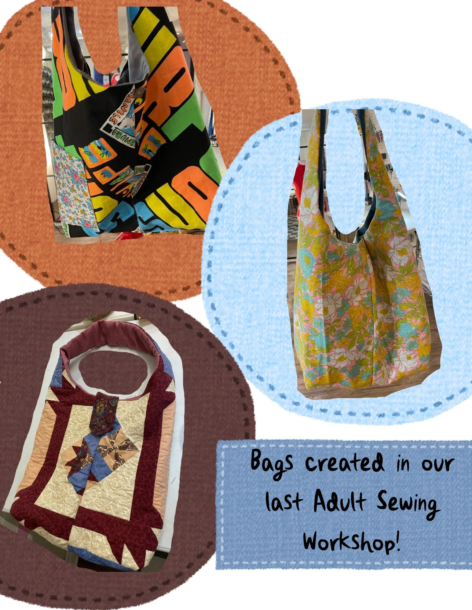 Our next Adult Sewing Workshop begins this Friday, and we still have slots available!
Check out these examples of bags made by our students in the last session we held - no experience required. WOW!
Swipe for all the info and secure your spot, we can