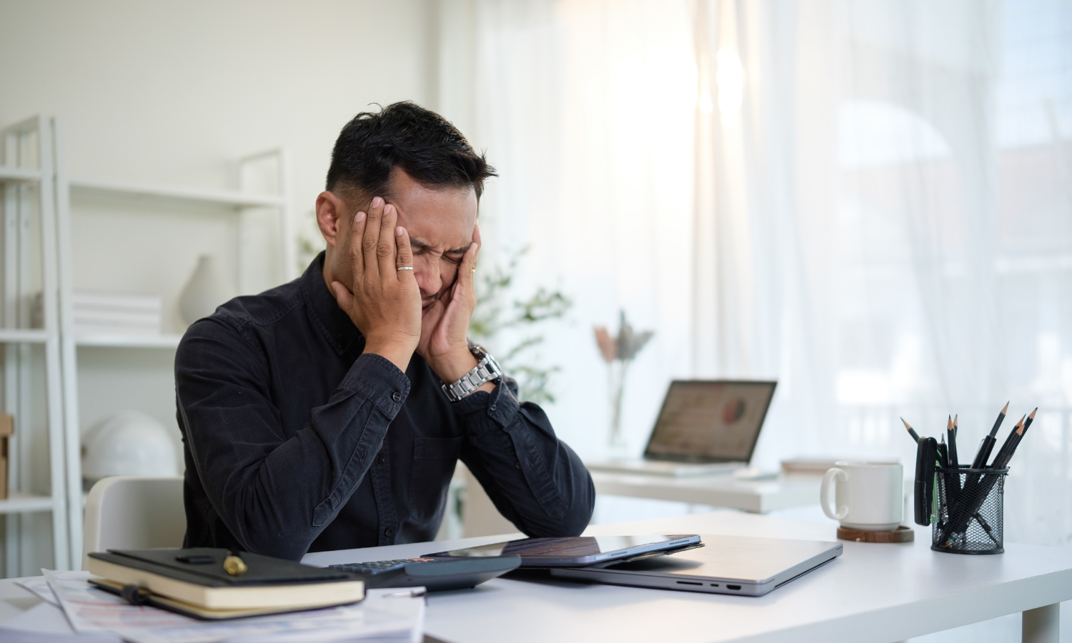 A man suffering from ADHD related anxiety