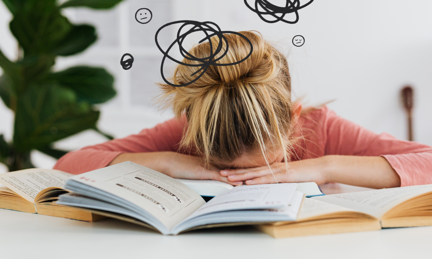 A little girl stressing about disorganization and missed homework assignments from her ADHD burnout