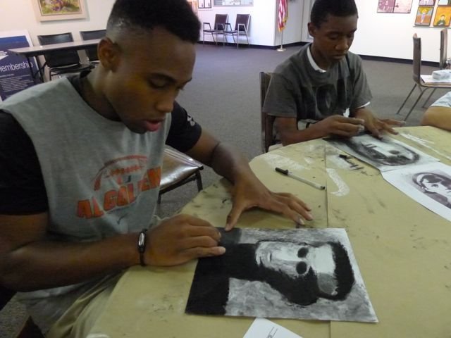 Students work on their portraits - 6.jpg