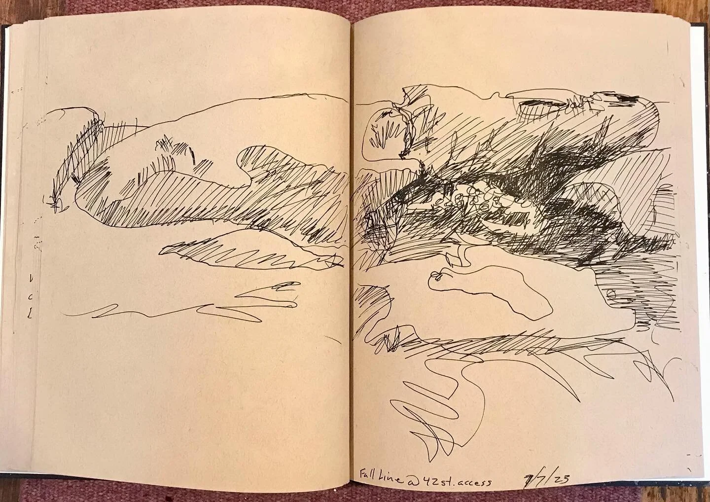 Art journal process for Naked Raku ceramic sculptures. Sketches were done at 42nd Street Entrance to the James River Fall Line. Preparing for the upcoming Artspace Biennial in collaboration with The James River Association, November/December 2022. #j