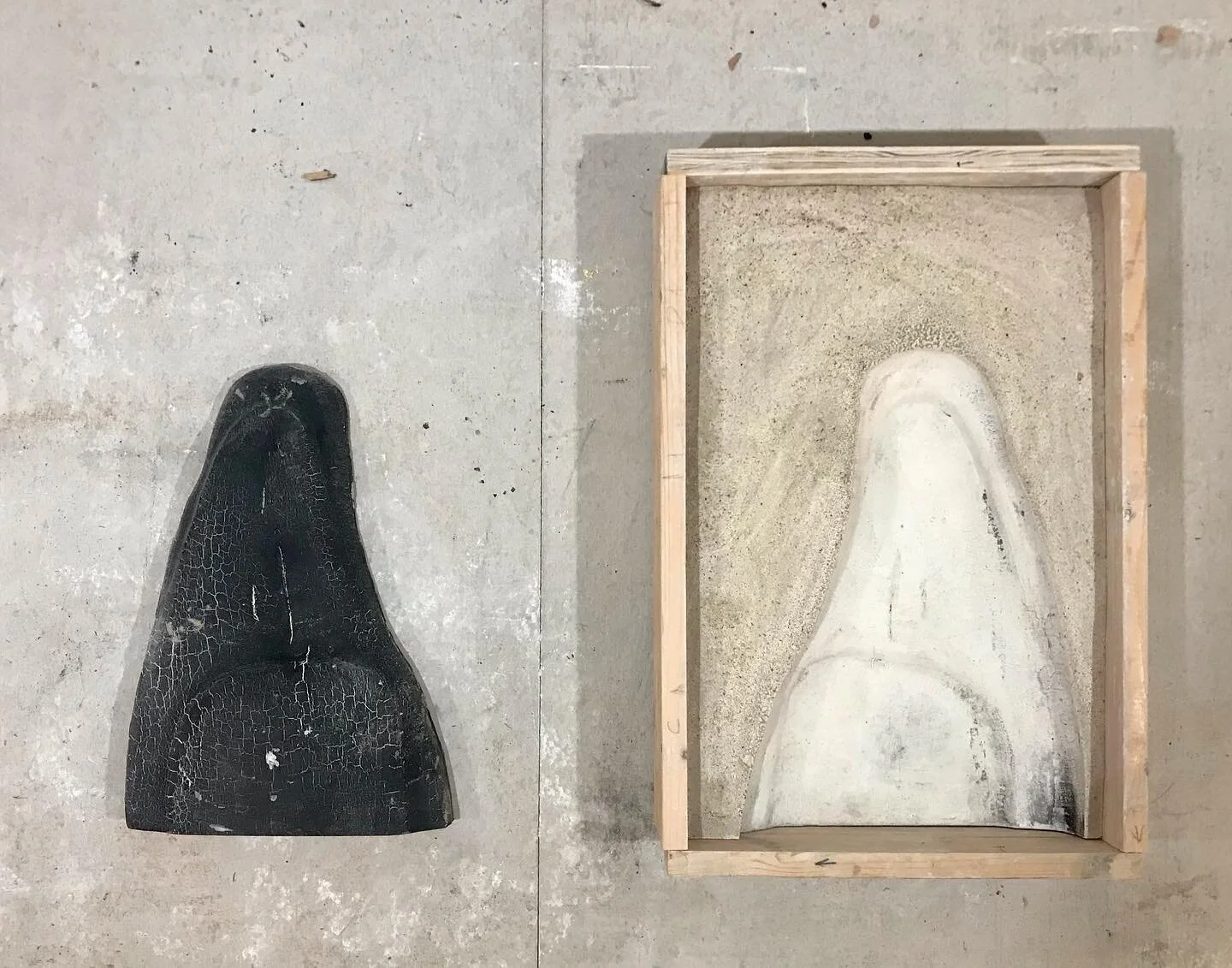 Positive and negative of rock form from the James River Fall Line. Part of my Watershed Series to be Naked Raku fired ceramics. It&rsquo;s a process! #jamesriver #jamesriverassociation #rvamaker #virginiaartist