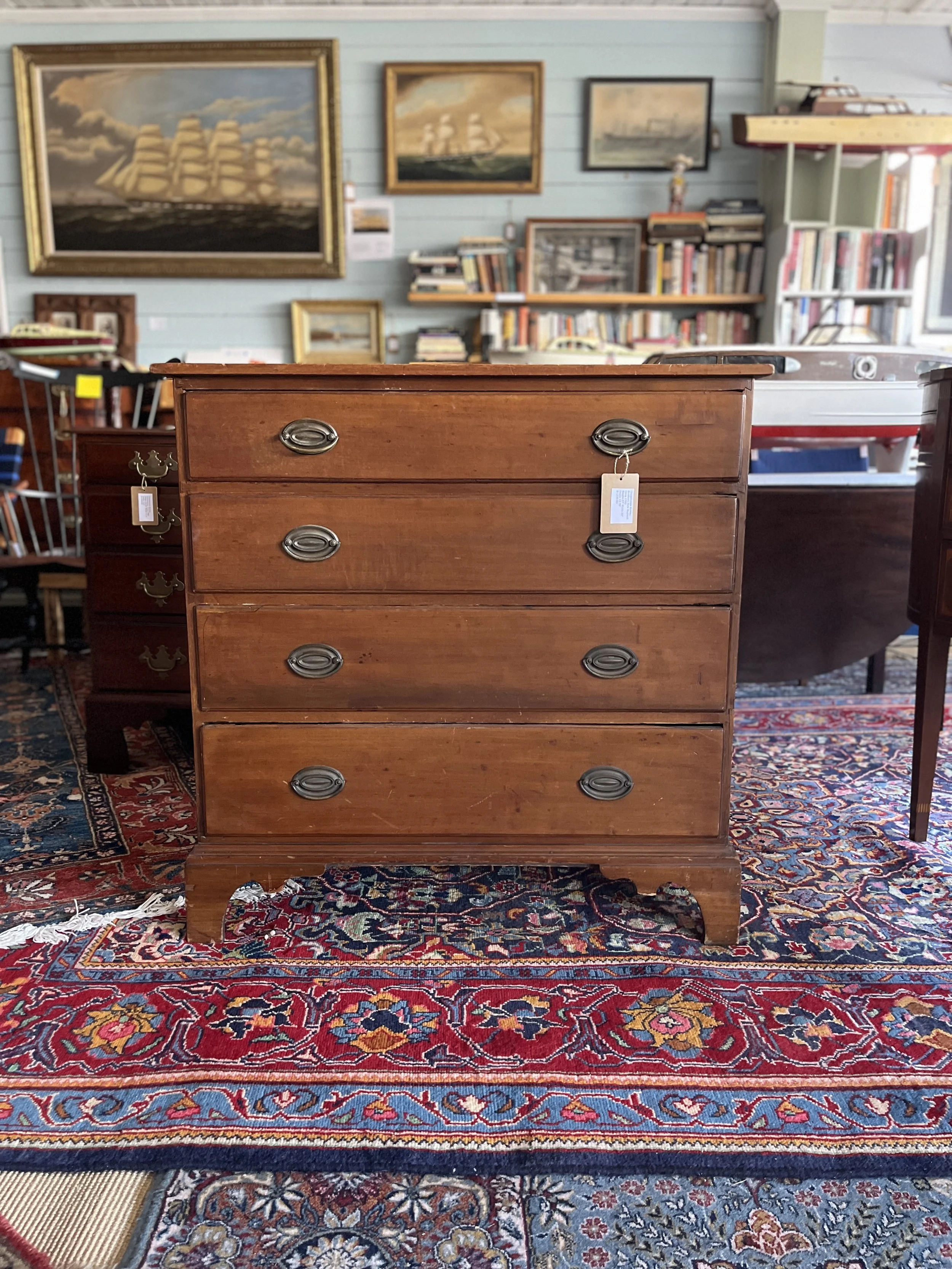  Chippendale Bureau,Southern New England, Circa 1780 Height 37" Width 36" Depth 18.75"	$1,300.00 