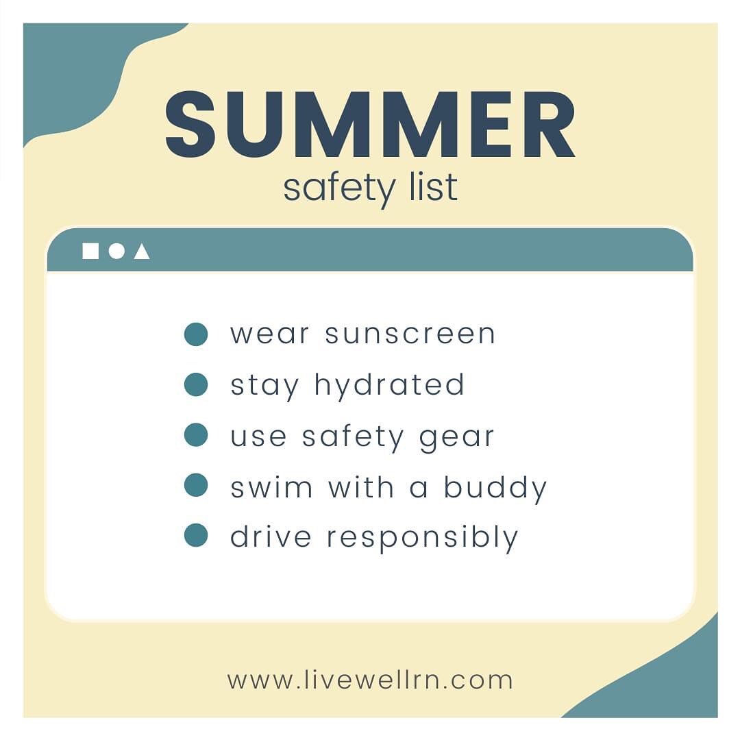 We're getting closer to summer. The weather is warming up and we're spending more time outdoors. This is a time to be safe in a variety of ways!

☀️ Protect your skin and wear sunscreen! Do a search for &quot;reef safe sunscreen&quot; for the best op