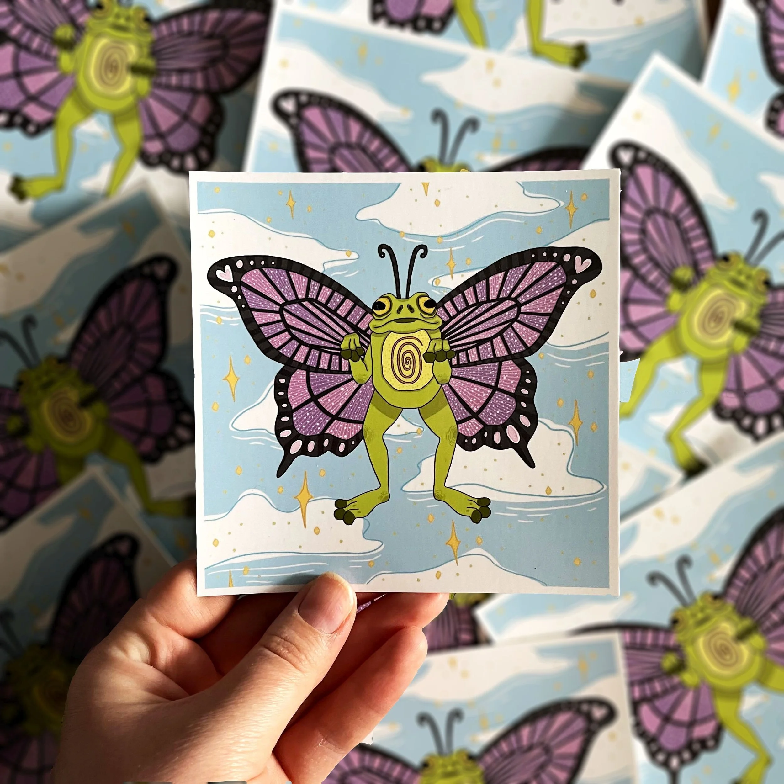 Butterfly Frog Square Print