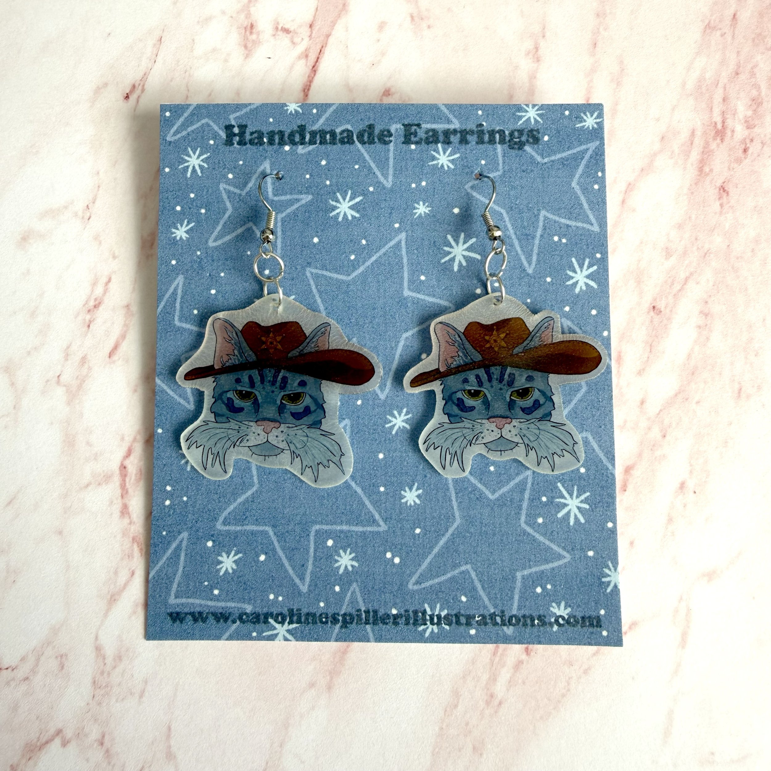 Cowboy Cat Earrings