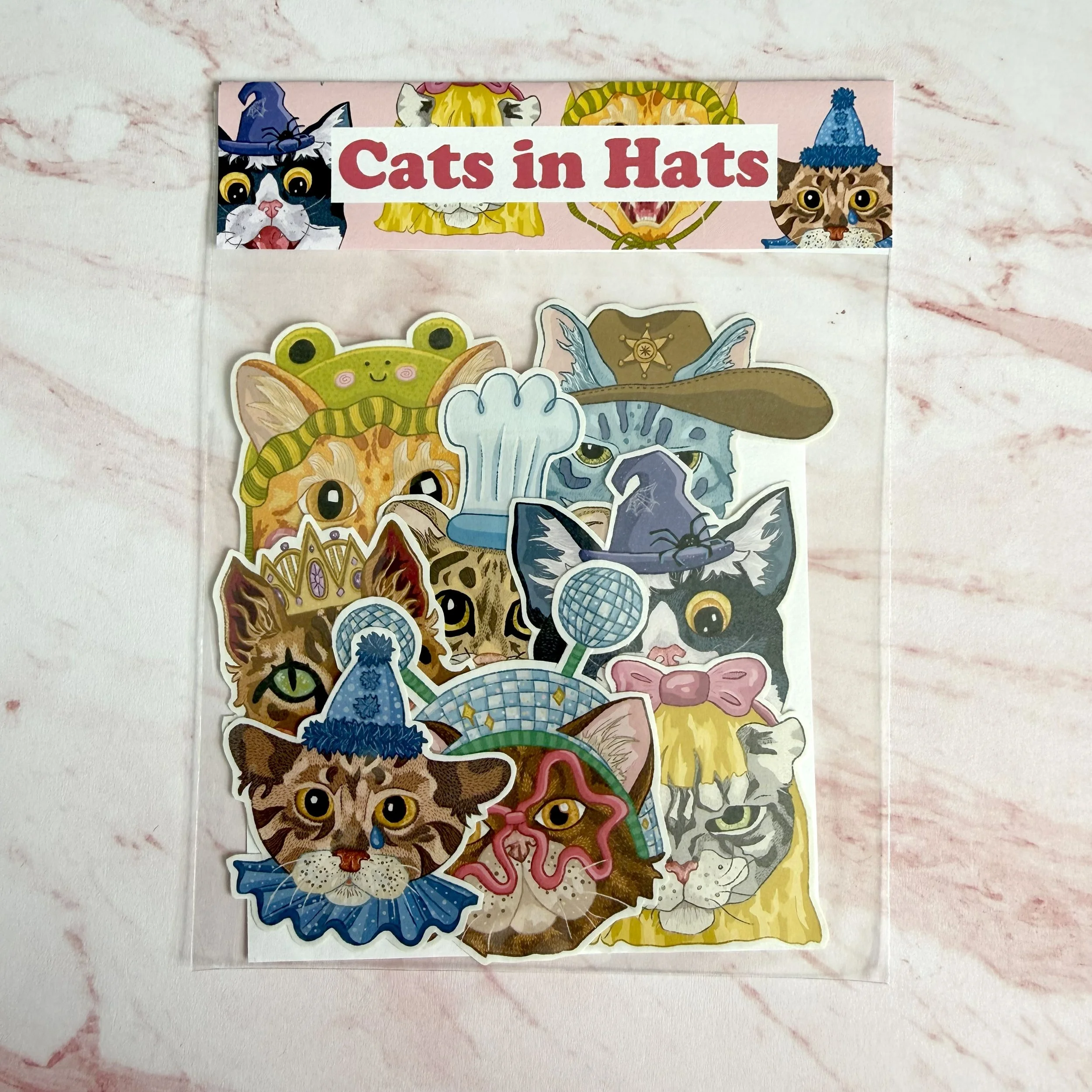 Cats with Hats Sticker Set