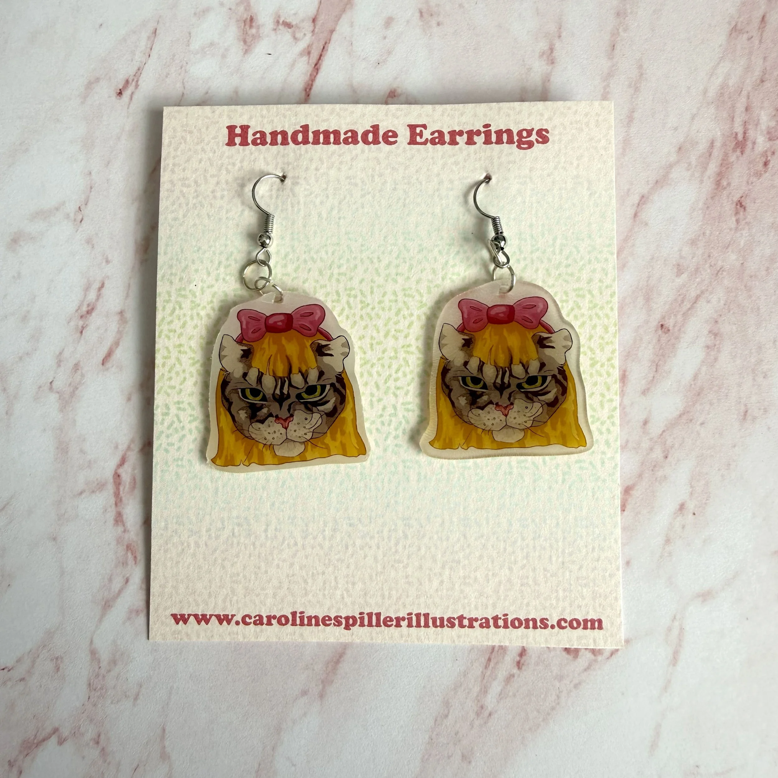 Wig Cat Earrings