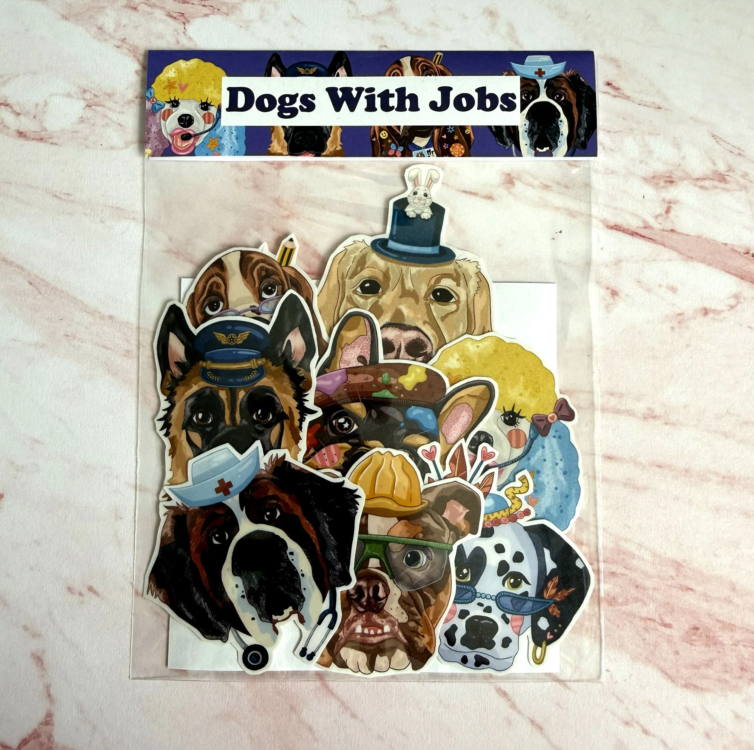 Dogs with Jobs Sticker Set