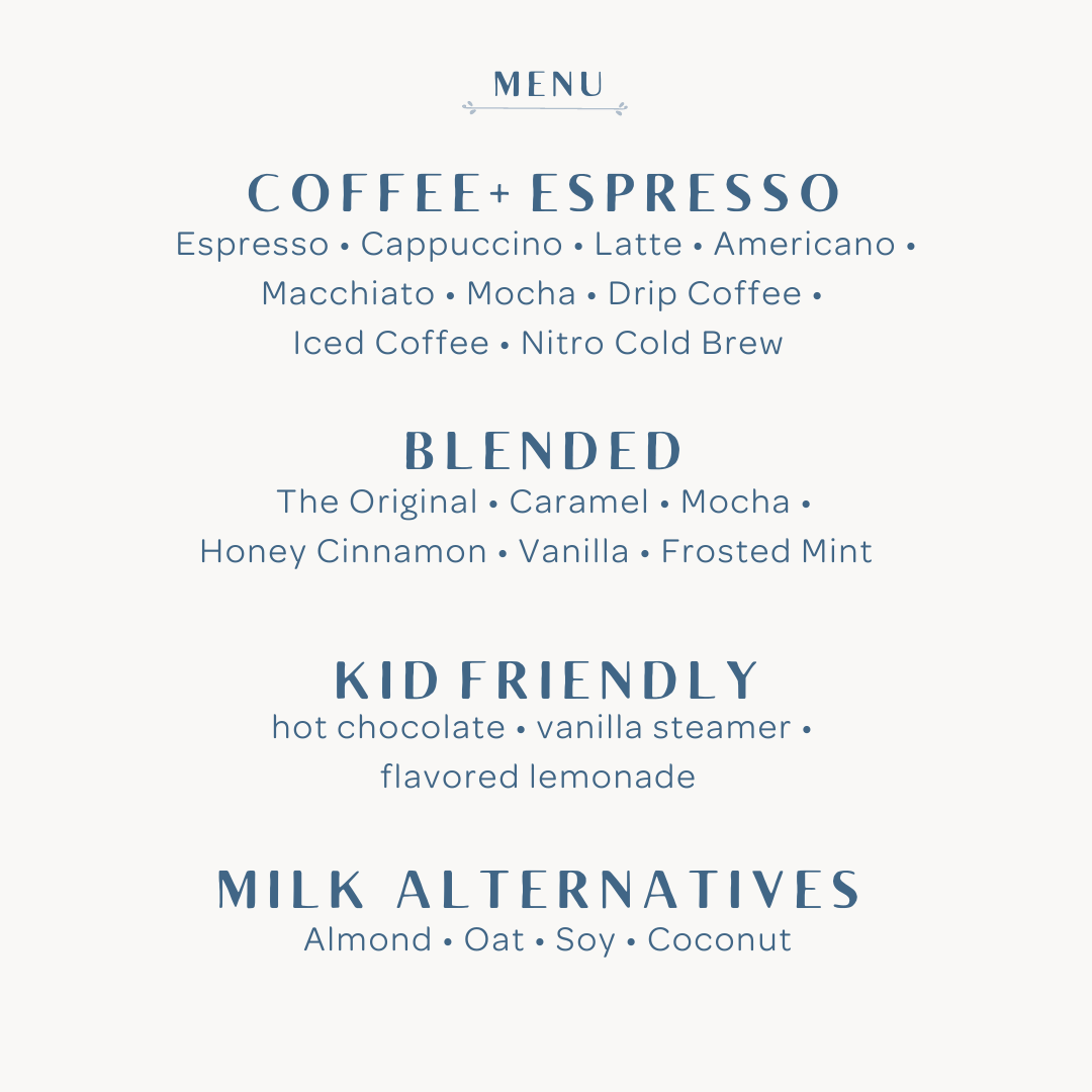 Menu — IW Coffee & Chai Bar