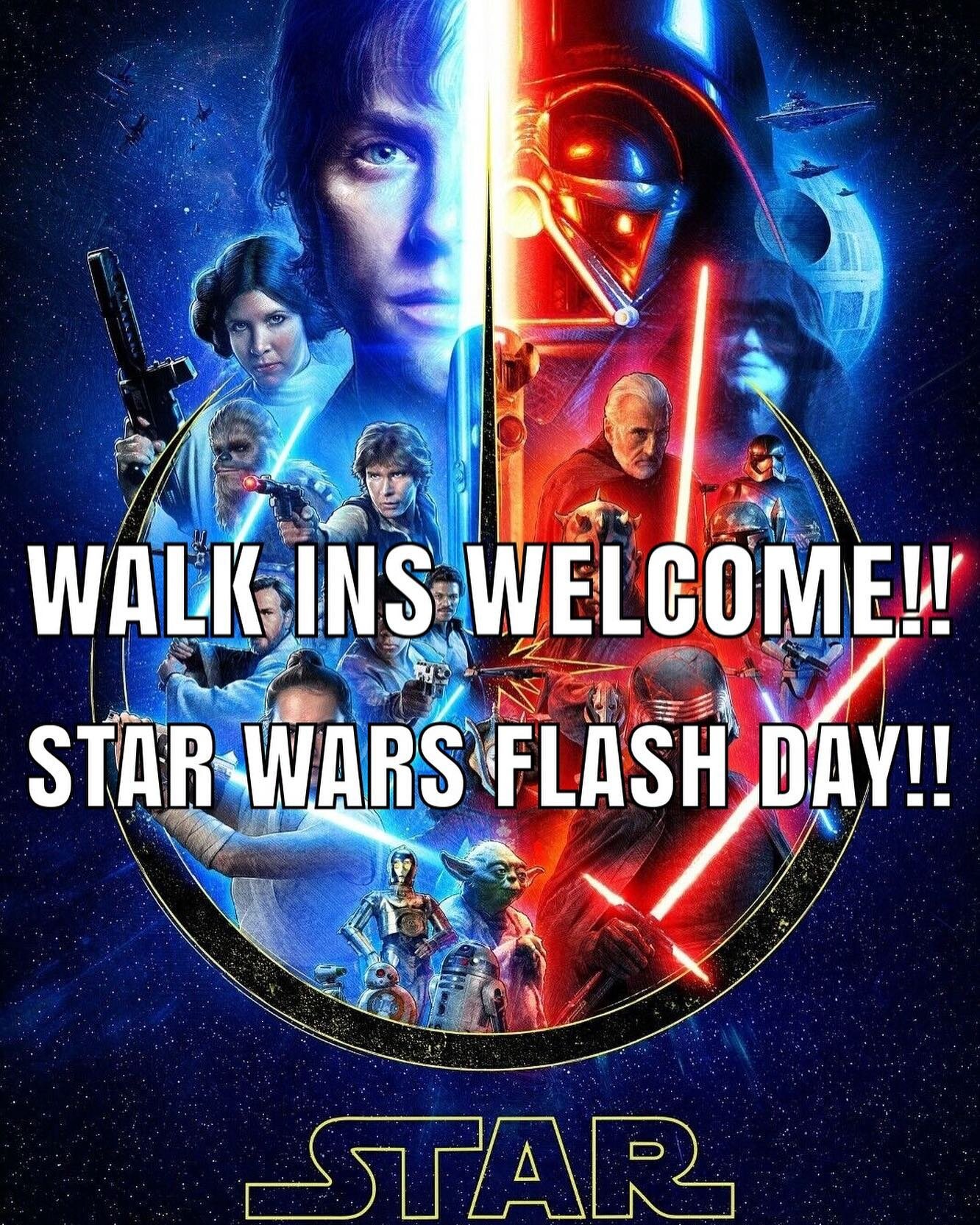 Come on out to @dapperdogtattoo today y&rsquo;all!!! We will be ready with tons of Star Wars flash for y&rsquo;all. May the 4th be with you