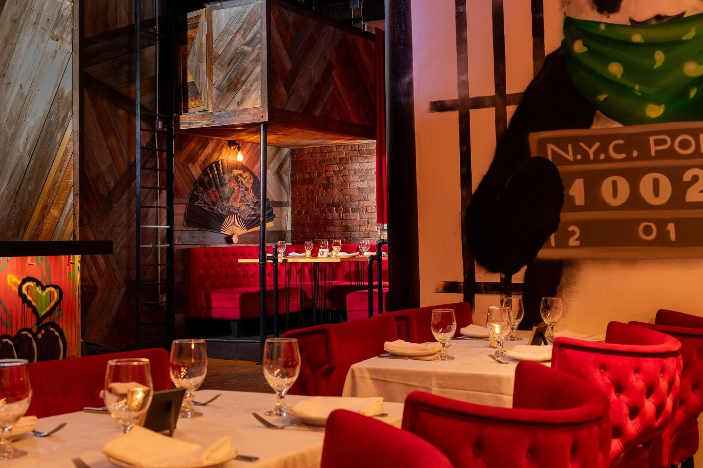 Interior view of Panda Harlem showing stylish private event atmosphere