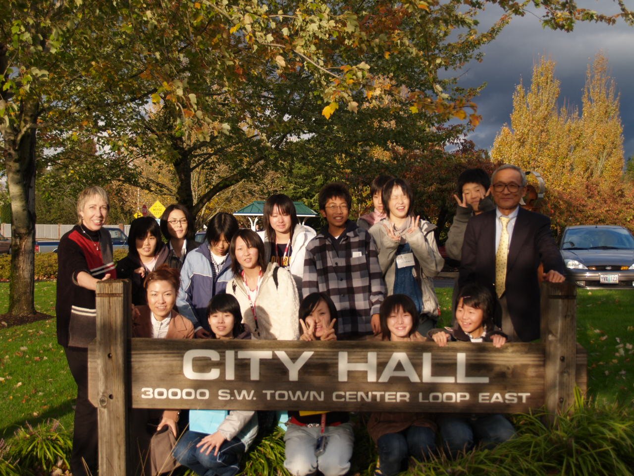 In 2005, with a visiting delegation from Kitakata City, Japan.