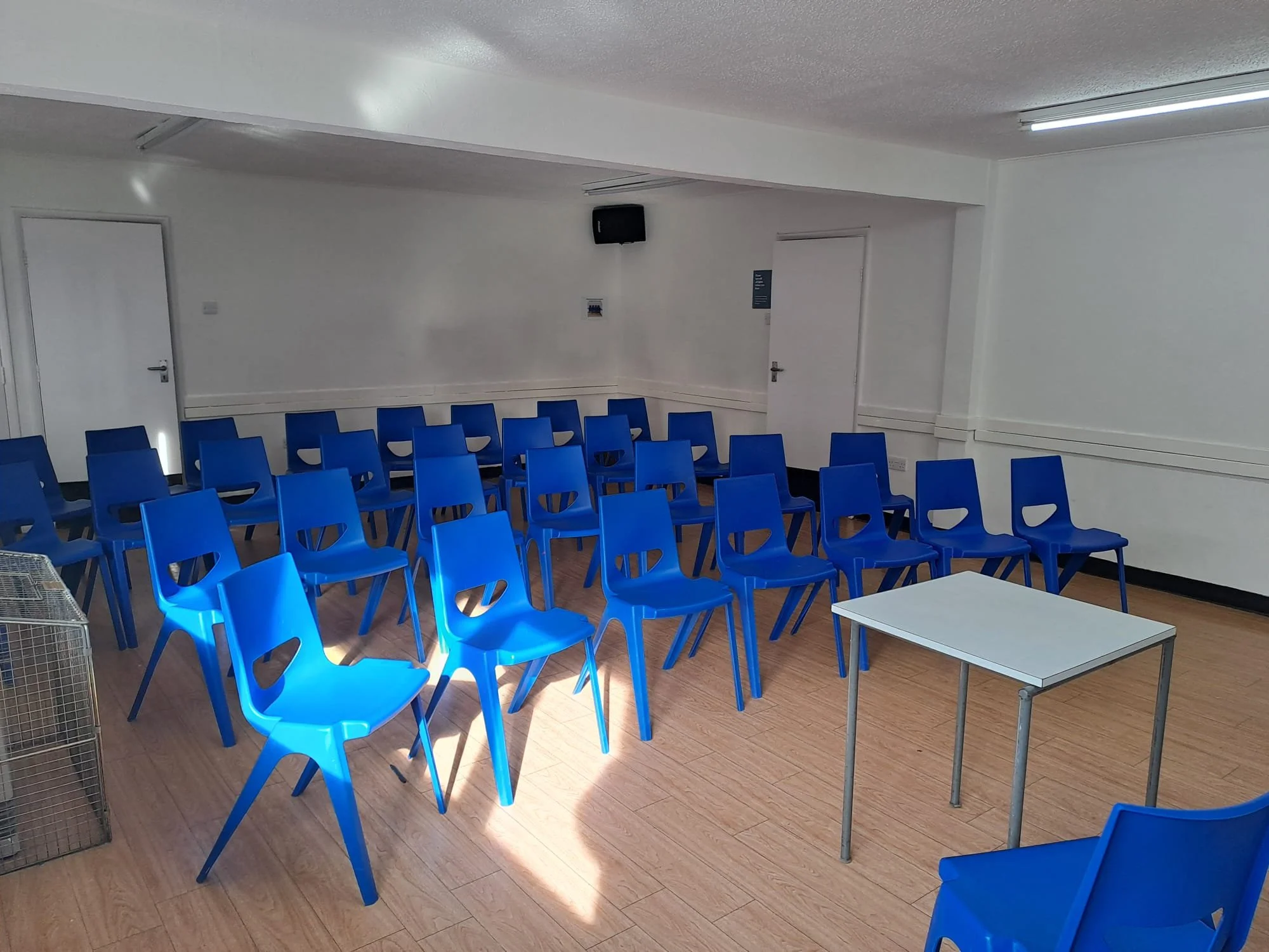 Small hall theatre layout 30 chairs