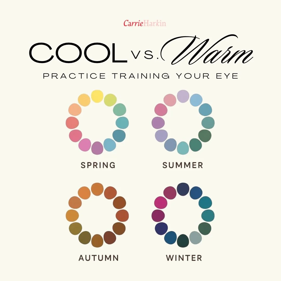 Knowing color starts with training your eye. Seeing the subtle differences in undertone is the foundation of everything - the difference between looking bright and healthy vs. blotchy and drained.

These are the same colors in warm and cool undertone