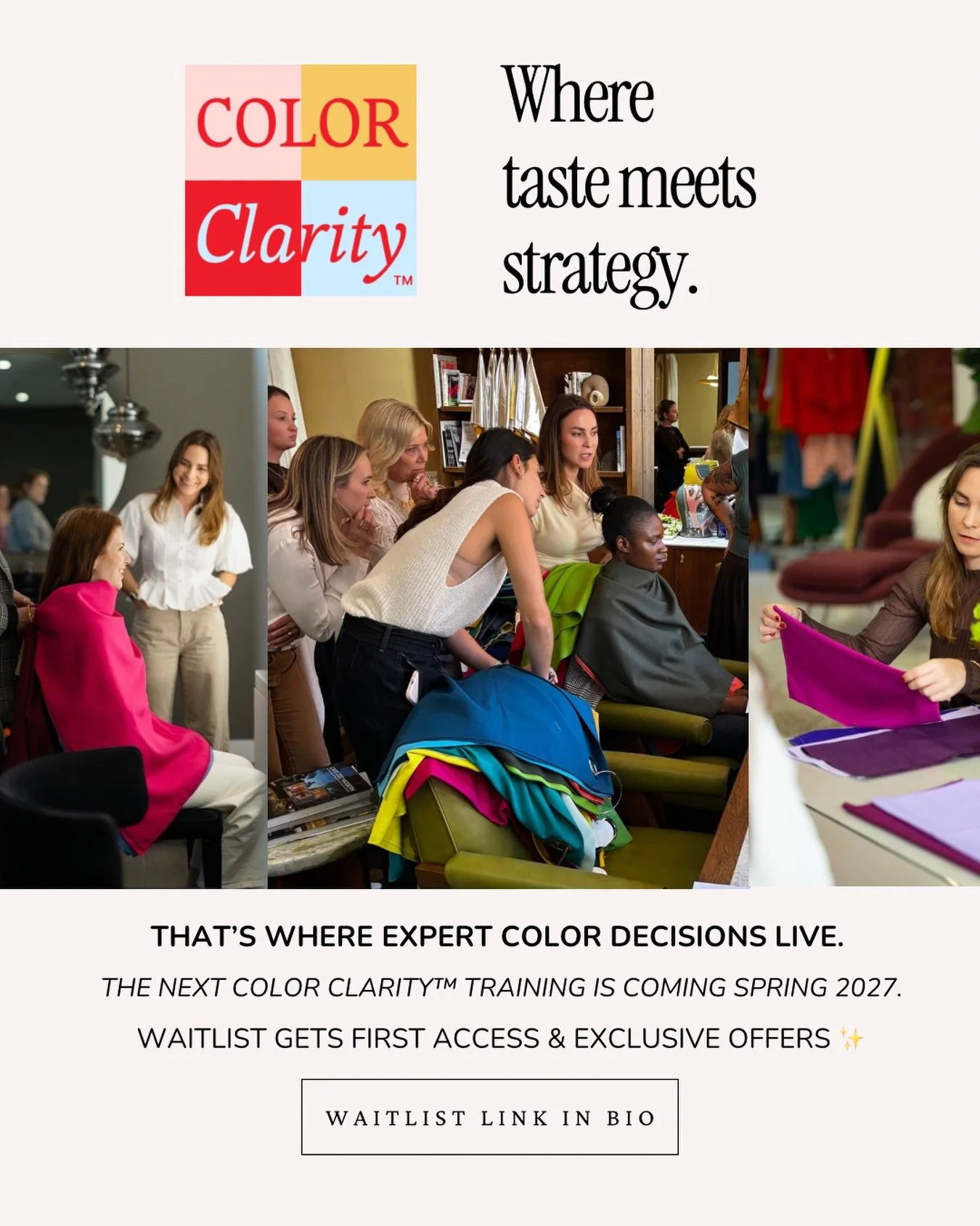 ✨WAITLIST IS OPEN FOR SPRING 2027 ✨

Join me and other forward thinking stylists this Spring 2027 for COLOR Clarity. This is where your gut and experience meets strategy and expert level color fluency.

Join the waitlist at the link in my bio or DM m