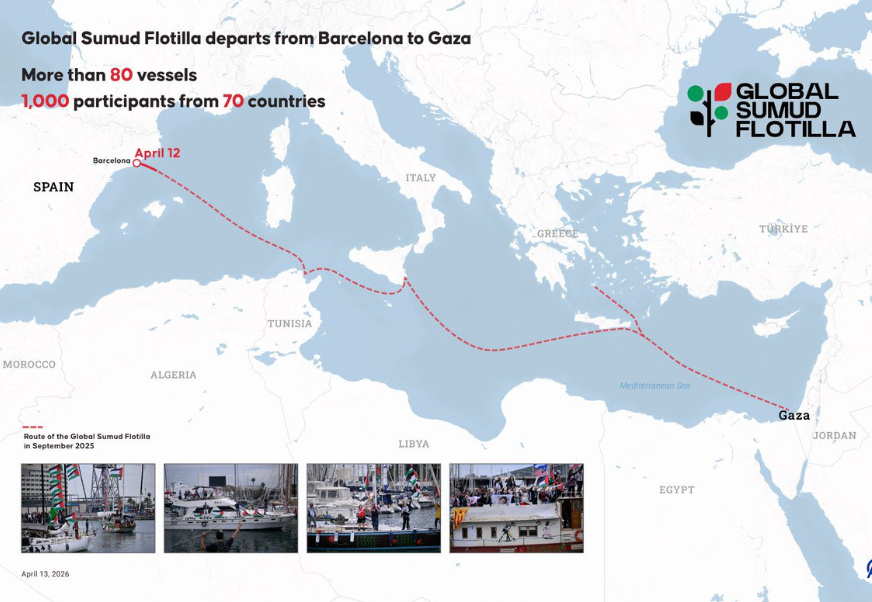 Global Sumud Flotilla begins its journey to Gaza