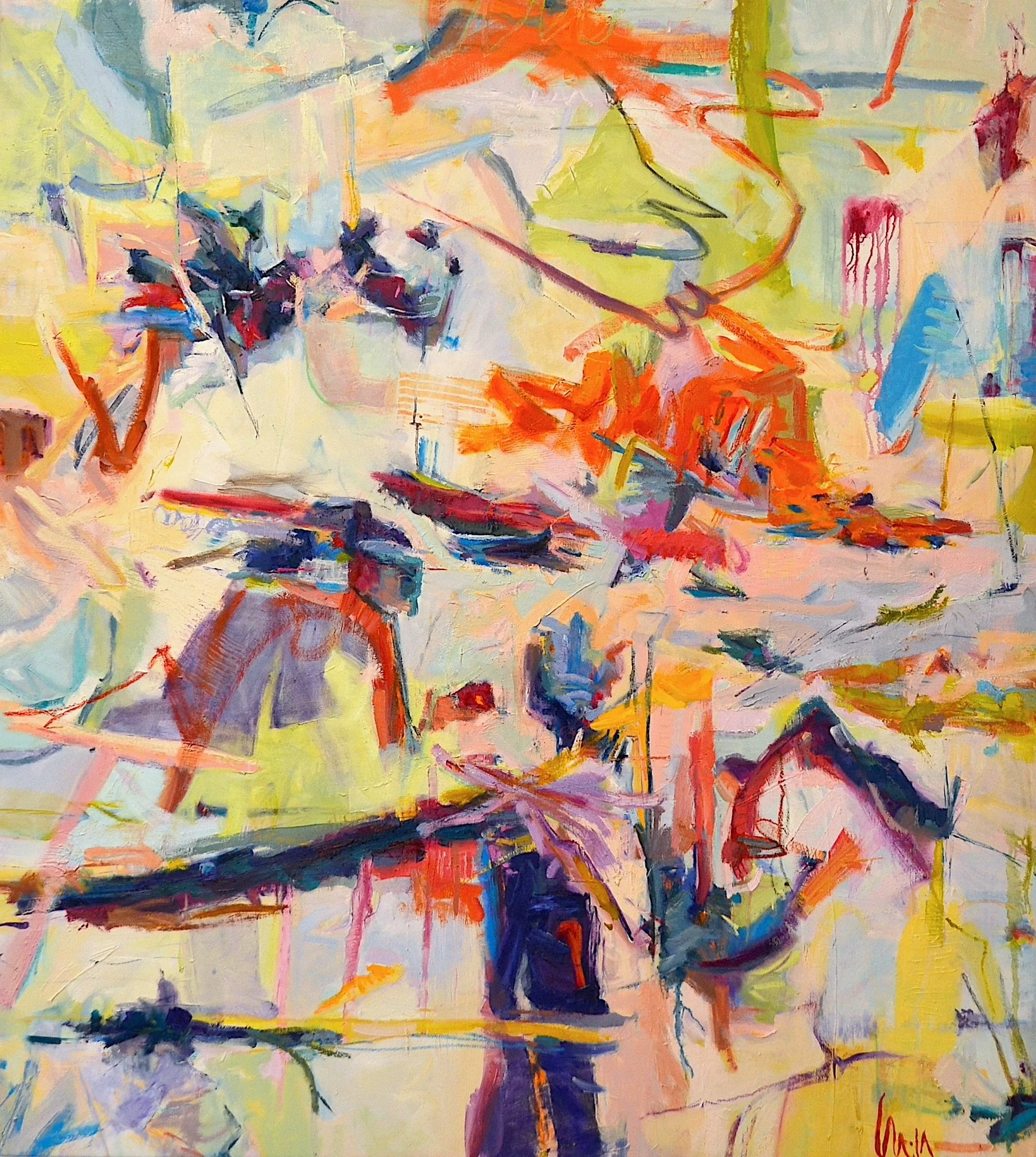 Love language
Oil, Oil sticks and Graphite on Canvas
60" x 67"

Available