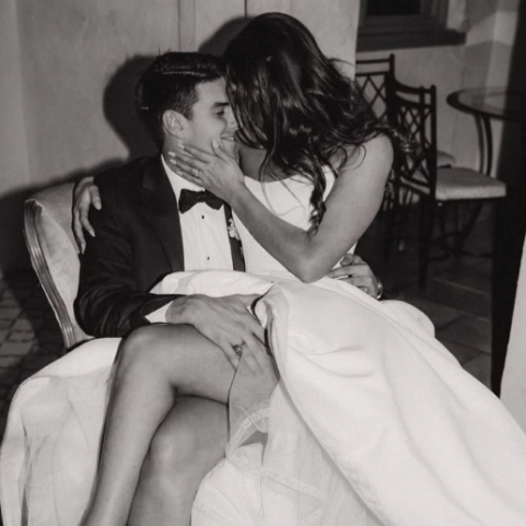 Geometric drawing of an outline square with sections divided by vertical, horizontal, and diagonal lines.