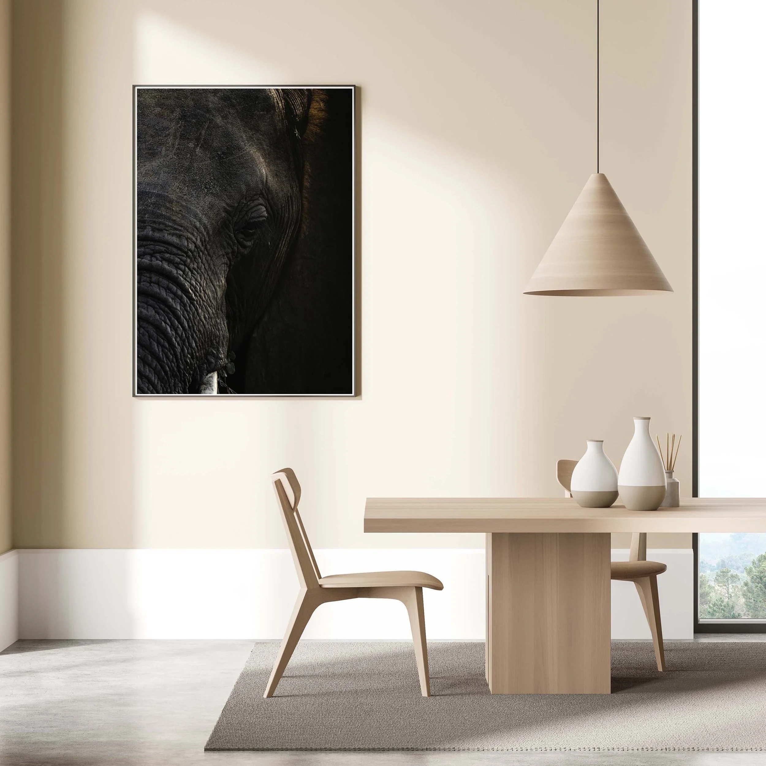 Lines framed print by Max Stanley shown on a wall