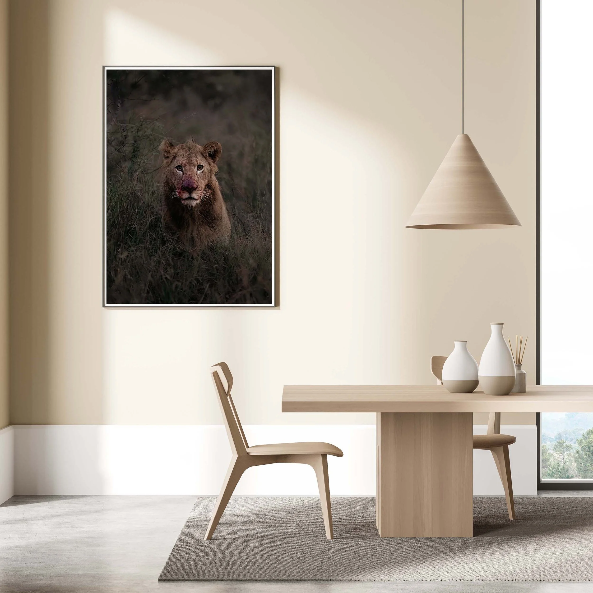 A Touch of Red framed print by Max Stanley shown on a wall