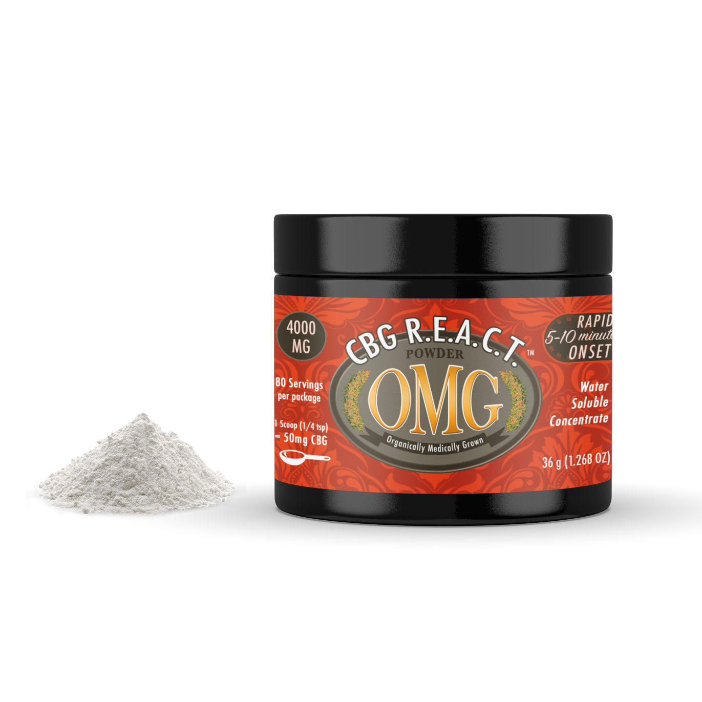 CBG REACT Powder — Organically Medically Grown
